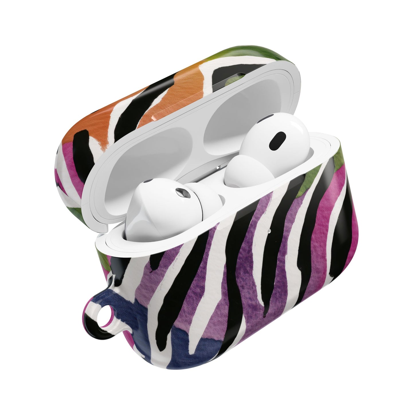Vibrant Zebra Print AirPod Cases, Colorful Accessories, Unique Gifts, Tech Protection, Trendy Earbud Covers