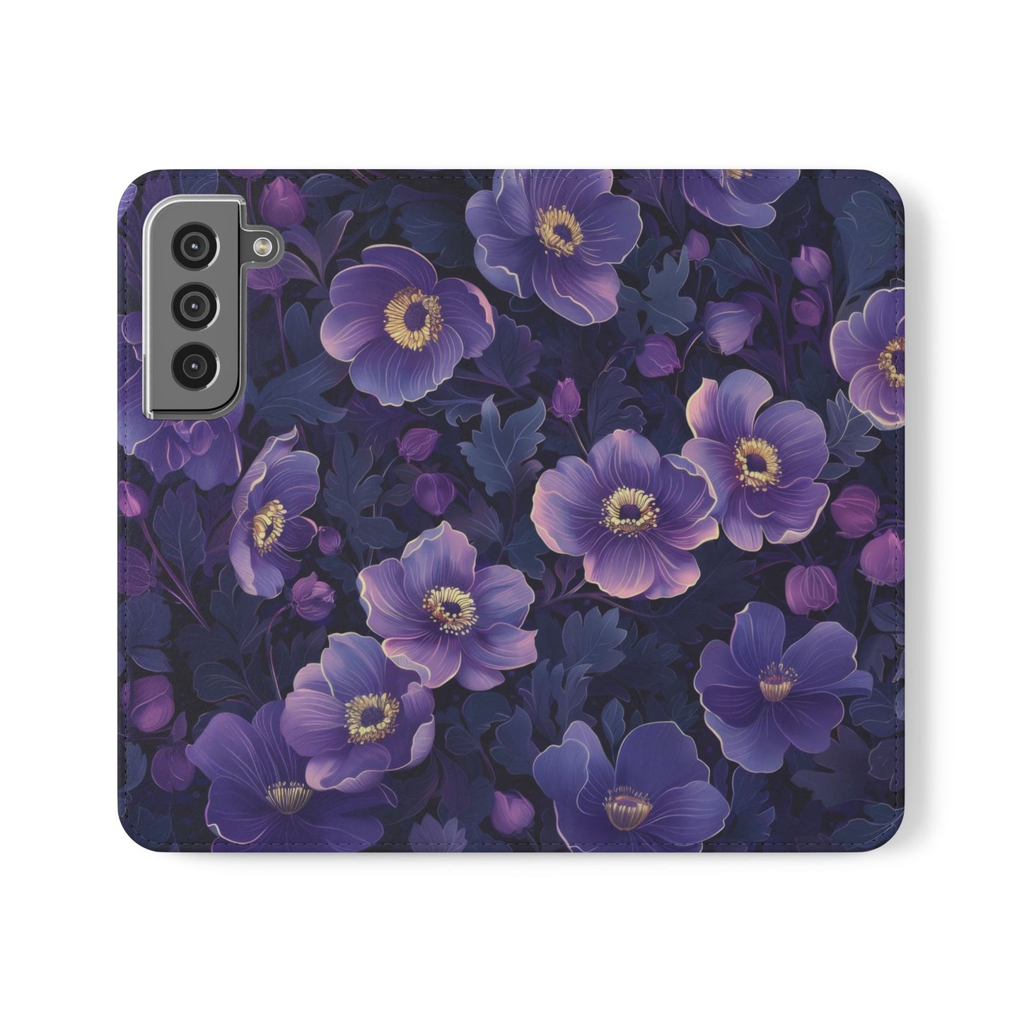 Floral Print Flip Case for Phone, Elegant Protective Cover, Stylish Wallet Case, Ideal Gift for Her, Trendy Cell Phone Accessory