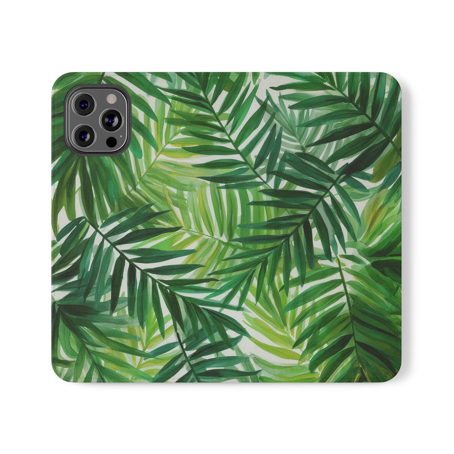 Tropical Leaf Flip Case for Phones, Eco-Friendly Phone Cover, Stylish Wallet Case, Perfect Gift for Nature Lovers, Spring/Summer Accessory