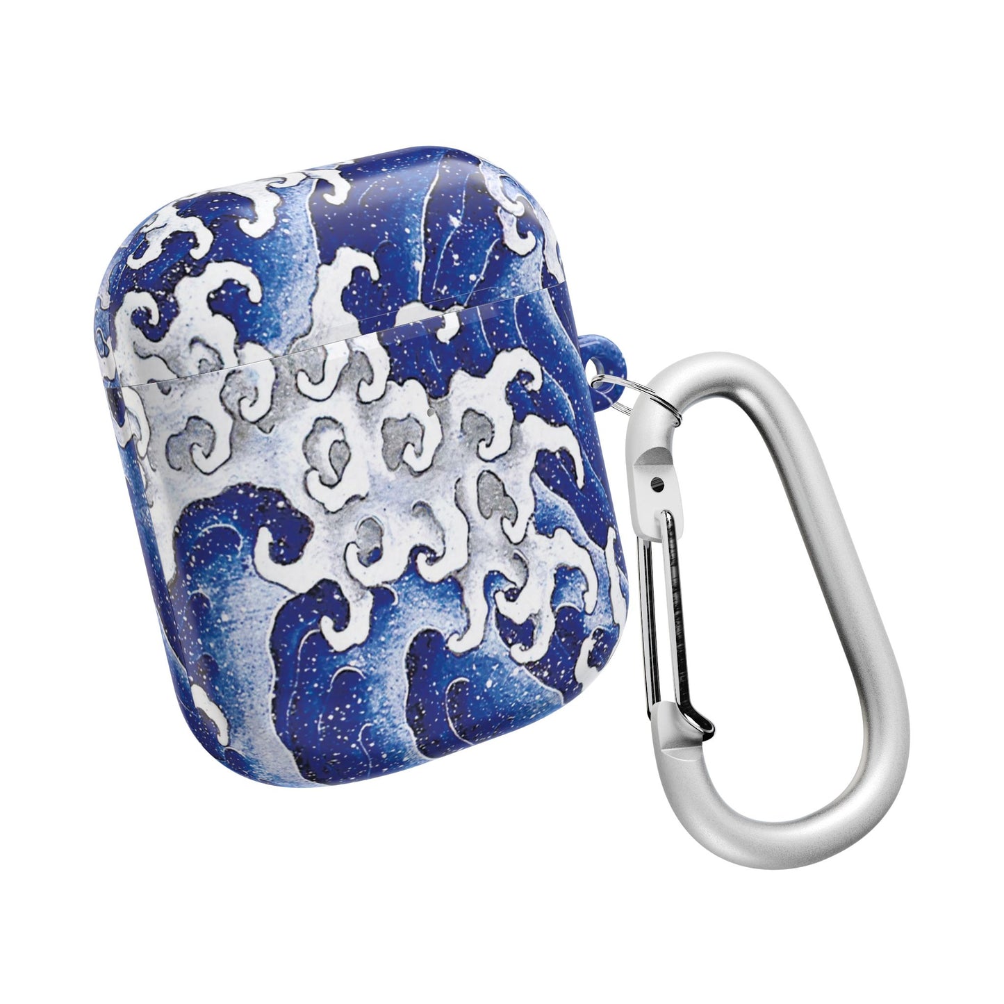 Stylish AirPod Cases with Masculine Wave by Hokusai Design, Trendy Tech Accessories for Gift, Personal Use, Holidays, Beach Lovers, Music Enthusiasts