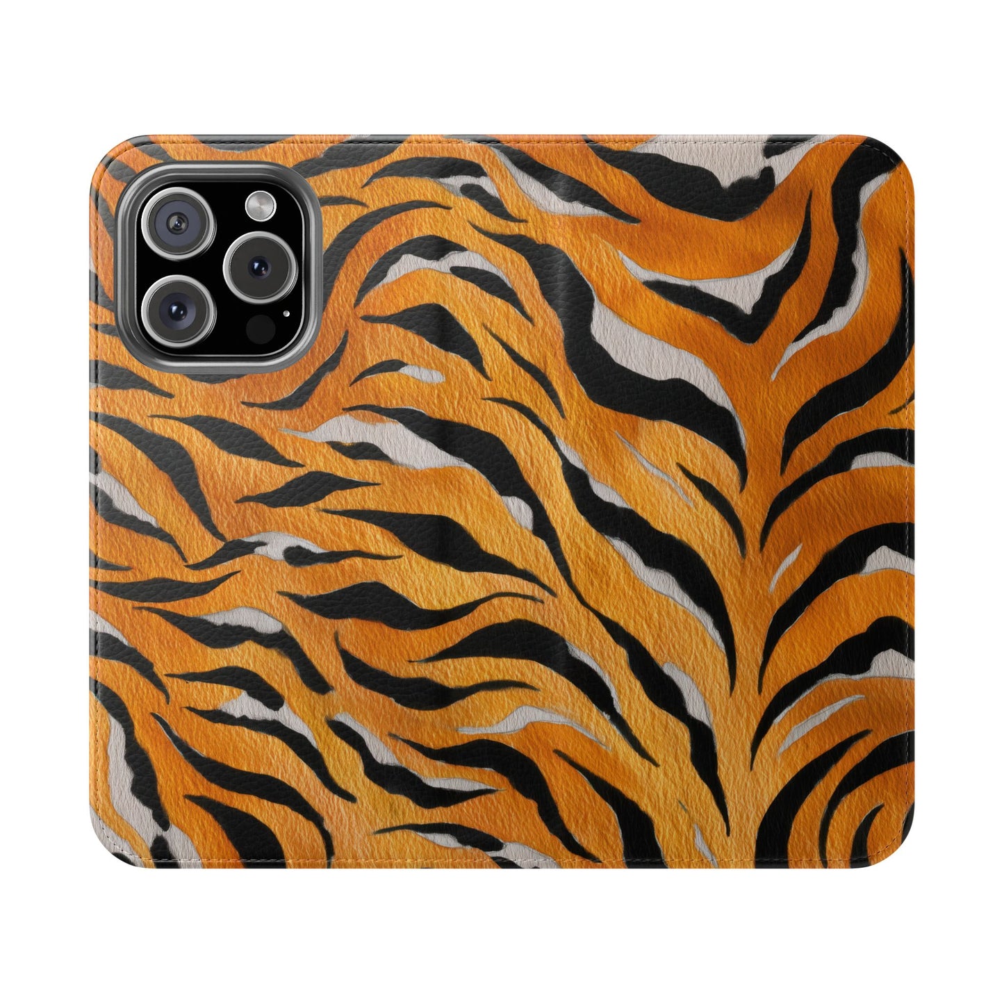 Tiger Print Flip Case, Personalized Phone Case, Stylish Wallet Case, Animal Print Cover, Gift for Wildlife Lovers