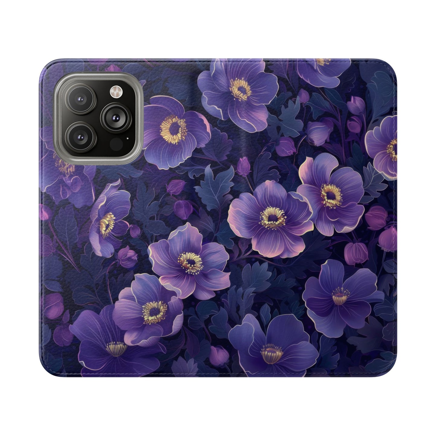 Floral Print Flip Case for Phone, Elegant Protective Cover, Stylish Wallet Case, Ideal Gift for Her, Trendy Cell Phone Accessory