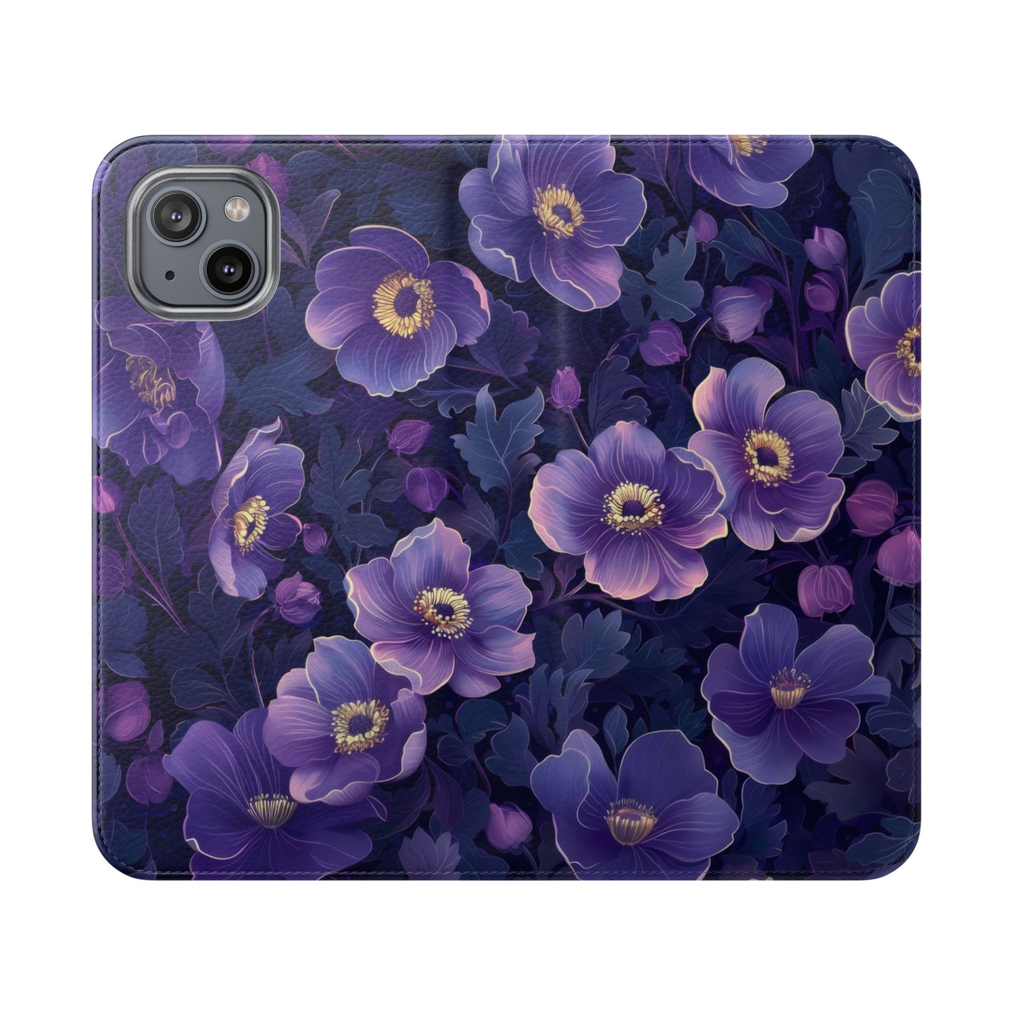 Floral Print Flip Case for Phone, Elegant Protective Cover, Stylish Wallet Case, Ideal Gift for Her, Trendy Cell Phone Accessory