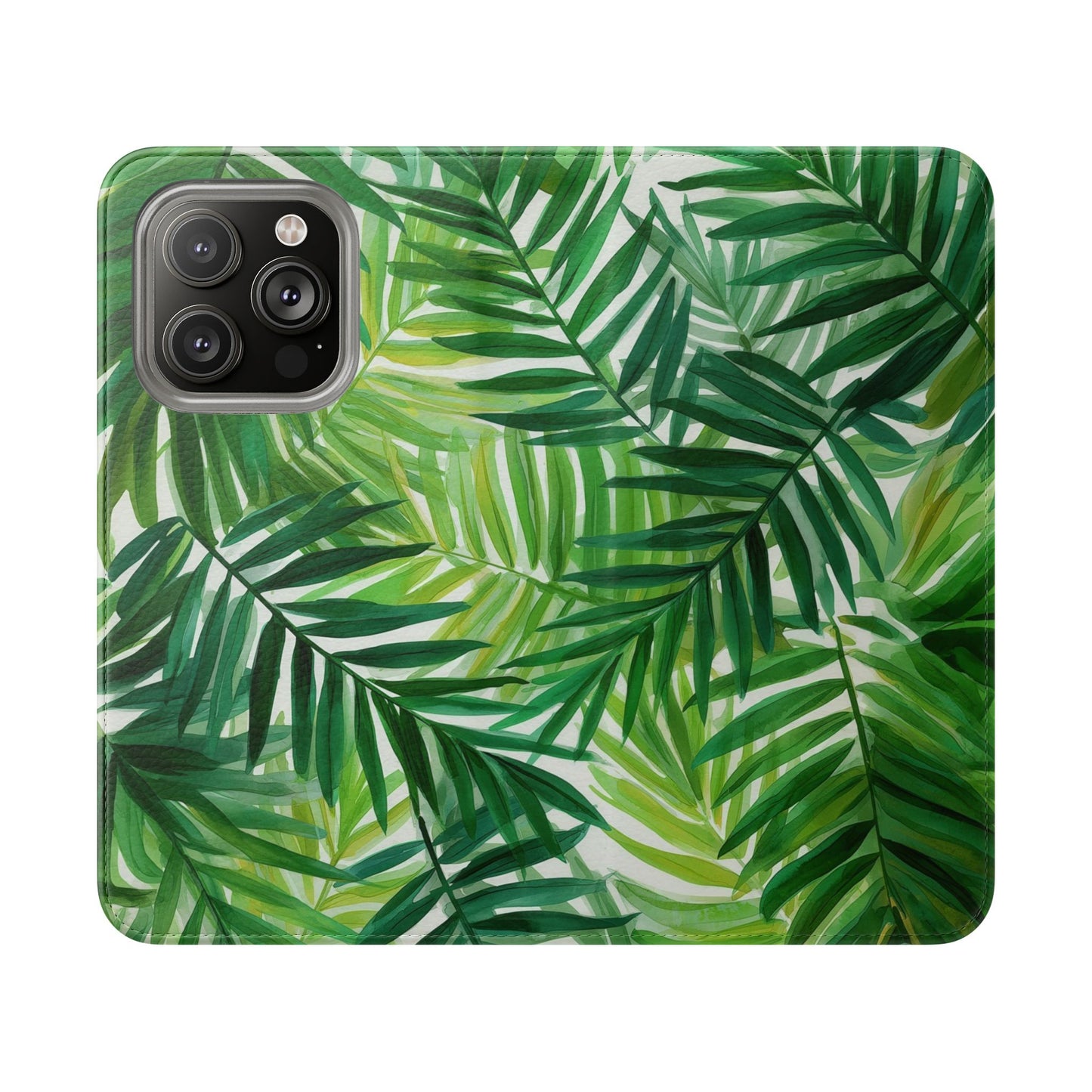 Tropical Leaf Flip Case for Phones, Eco-Friendly Phone Cover, Stylish Wallet Case, Perfect Gift for Nature Lovers, Spring/Summer Accessory