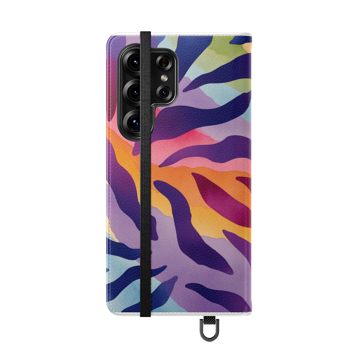 Colorful Zebra Print Phone Flip Case, Stylish Wallet Cover, Unique Mobile Accessory, Ideal Gift for Him/Her, Birthday/Anniversary Present