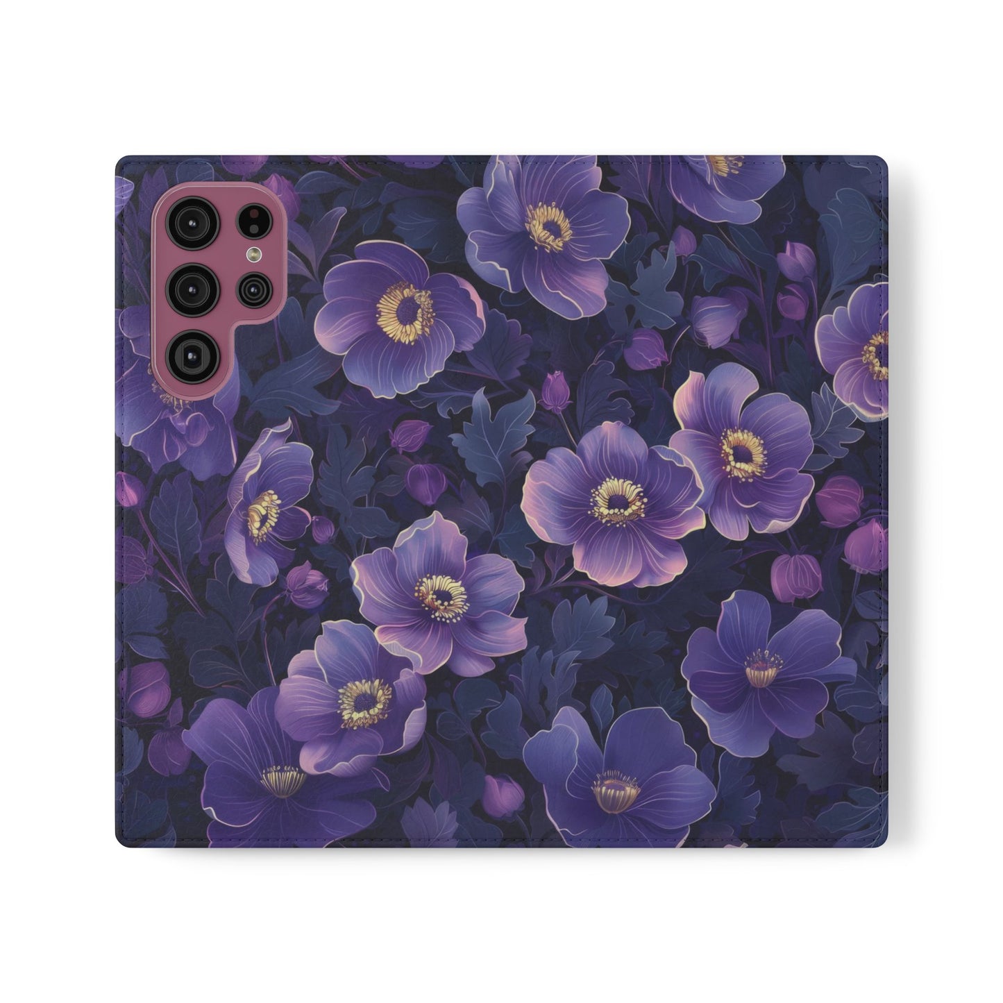 Floral Print Flip Case for Phone, Elegant Protective Cover, Stylish Wallet Case, Ideal Gift for Her, Trendy Cell Phone Accessory