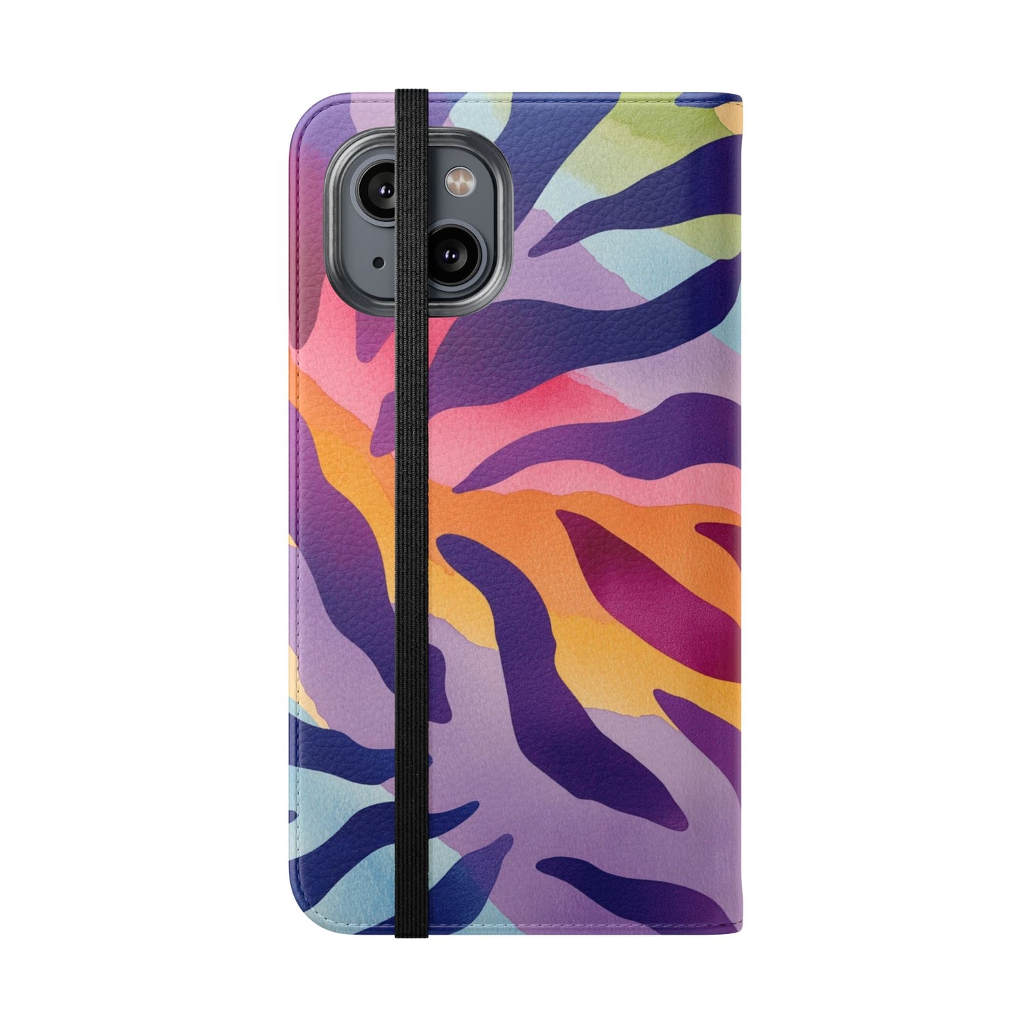 Colorful Zebra Print Phone Flip Case, Stylish Wallet Cover, Unique Mobile Accessory, Ideal Gift for Him/Her, Birthday/Anniversary Present