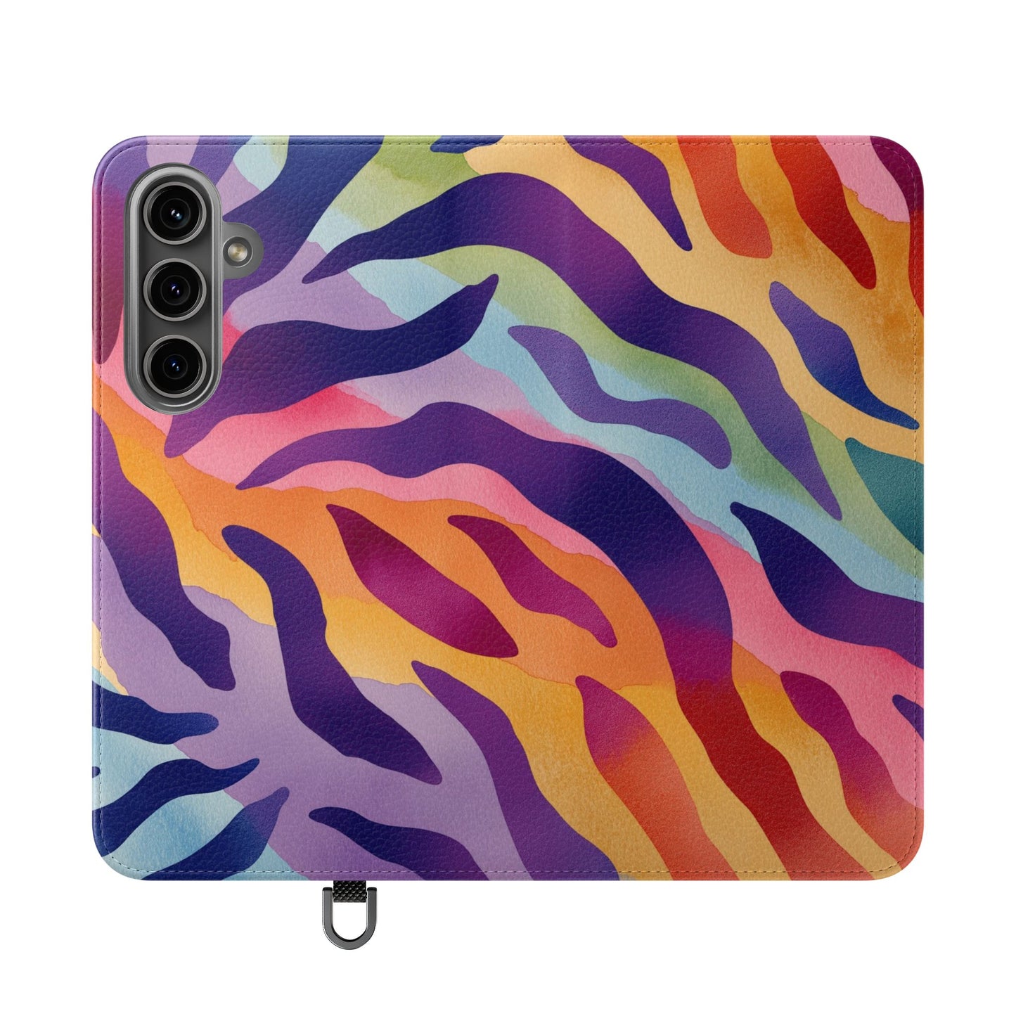 Colorful Zebra Print Phone Flip Case, Stylish Wallet Cover, Unique Mobile Accessory, Ideal Gift for Him/Her, Birthday/Anniversary Present