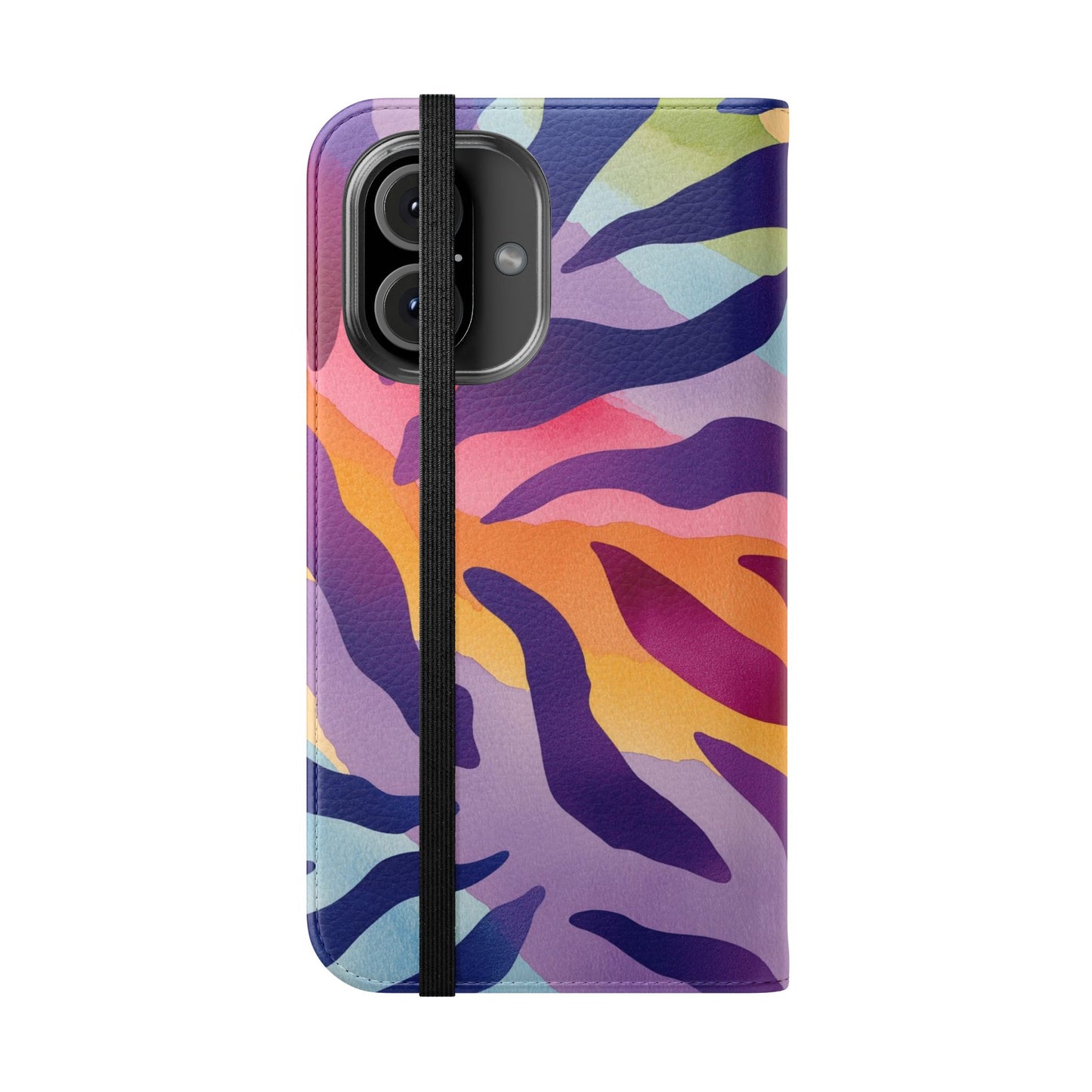 Colorful Zebra Print Phone Flip Case, Stylish Wallet Cover, Unique Mobile Accessory, Ideal Gift for Him/Her, Birthday/Anniversary Present