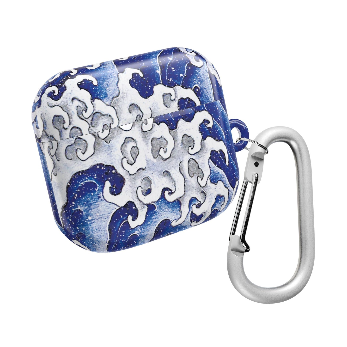 Stylish AirPod Cases with Masculine Wave by Hokusai Design, Trendy Tech Accessories for Gift, Personal Use, Holidays, Beach Lovers, Music Enthusiasts