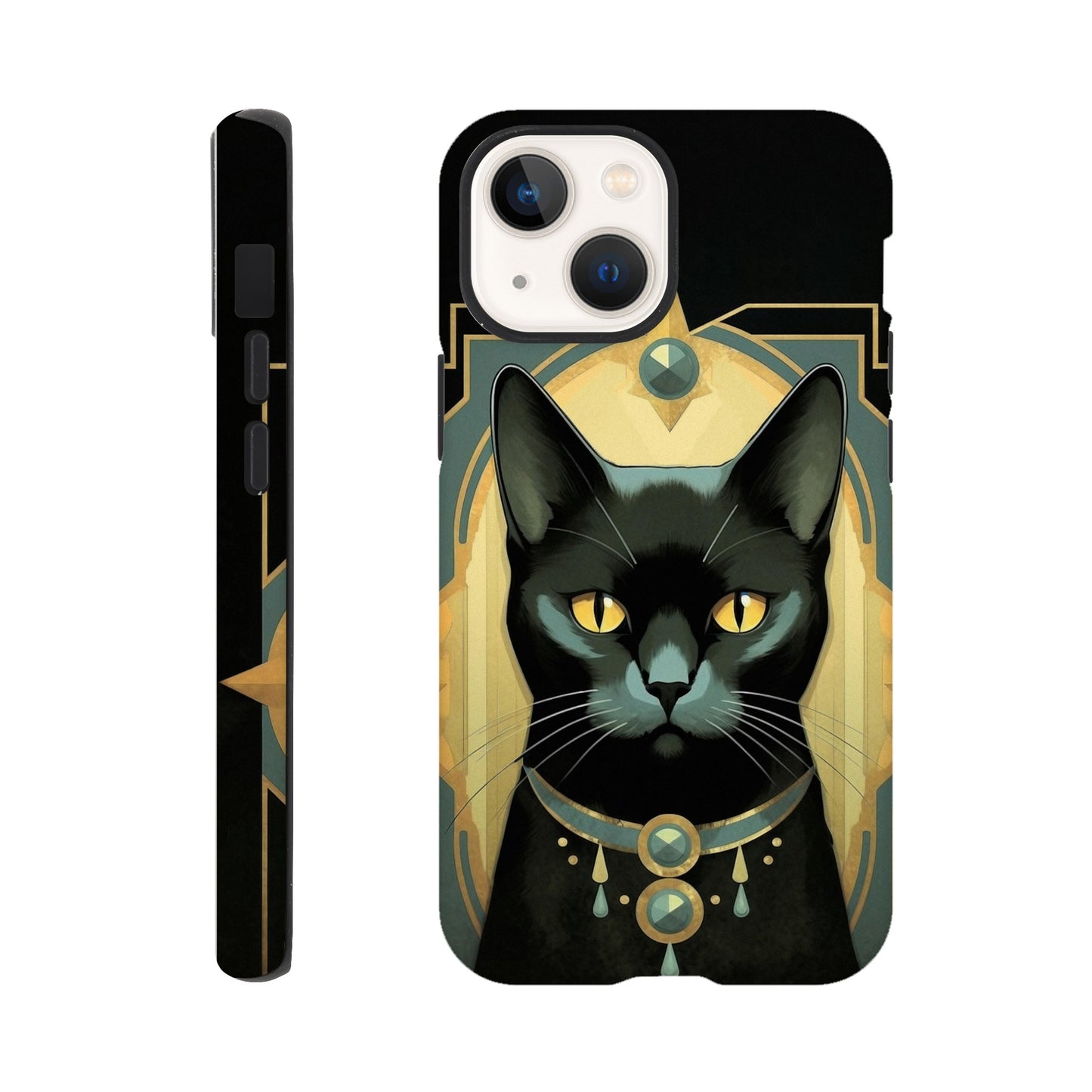 Art Deco Elegant black cat I - Phone Case sturdy