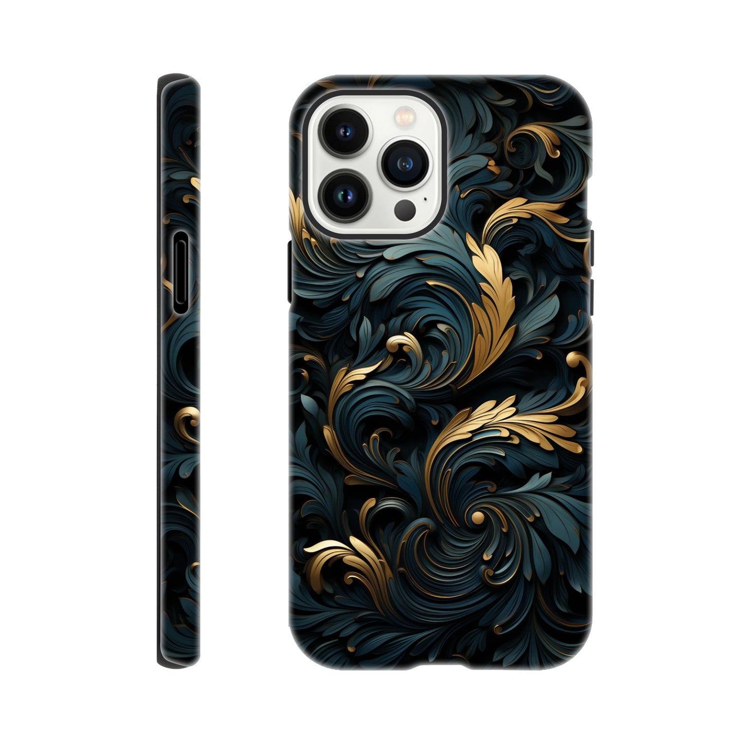 Black and gold art deco pattern- Phone Case sturdy