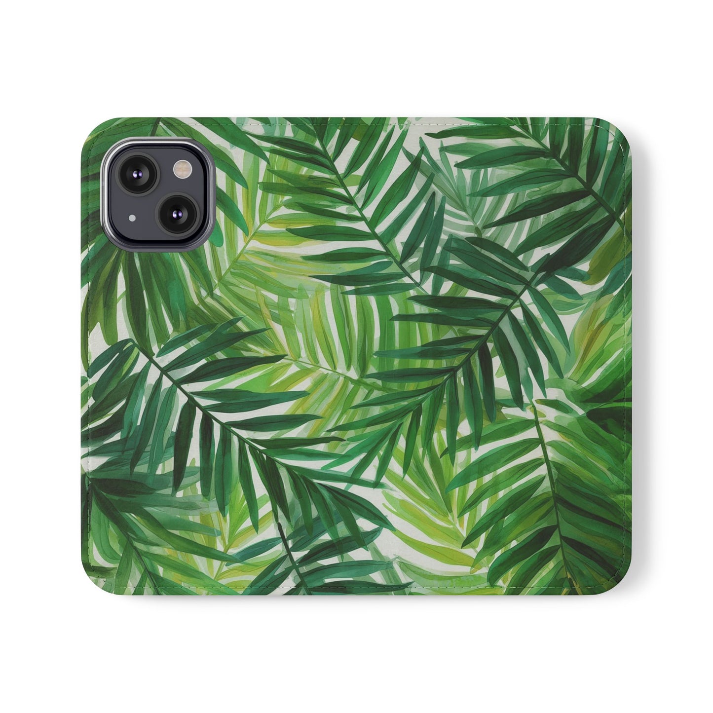 Tropical Leaf Flip Case for Phones, Eco-Friendly Phone Cover, Stylish Wallet Case, Perfect Gift for Nature Lovers, Spring/Summer Accessory