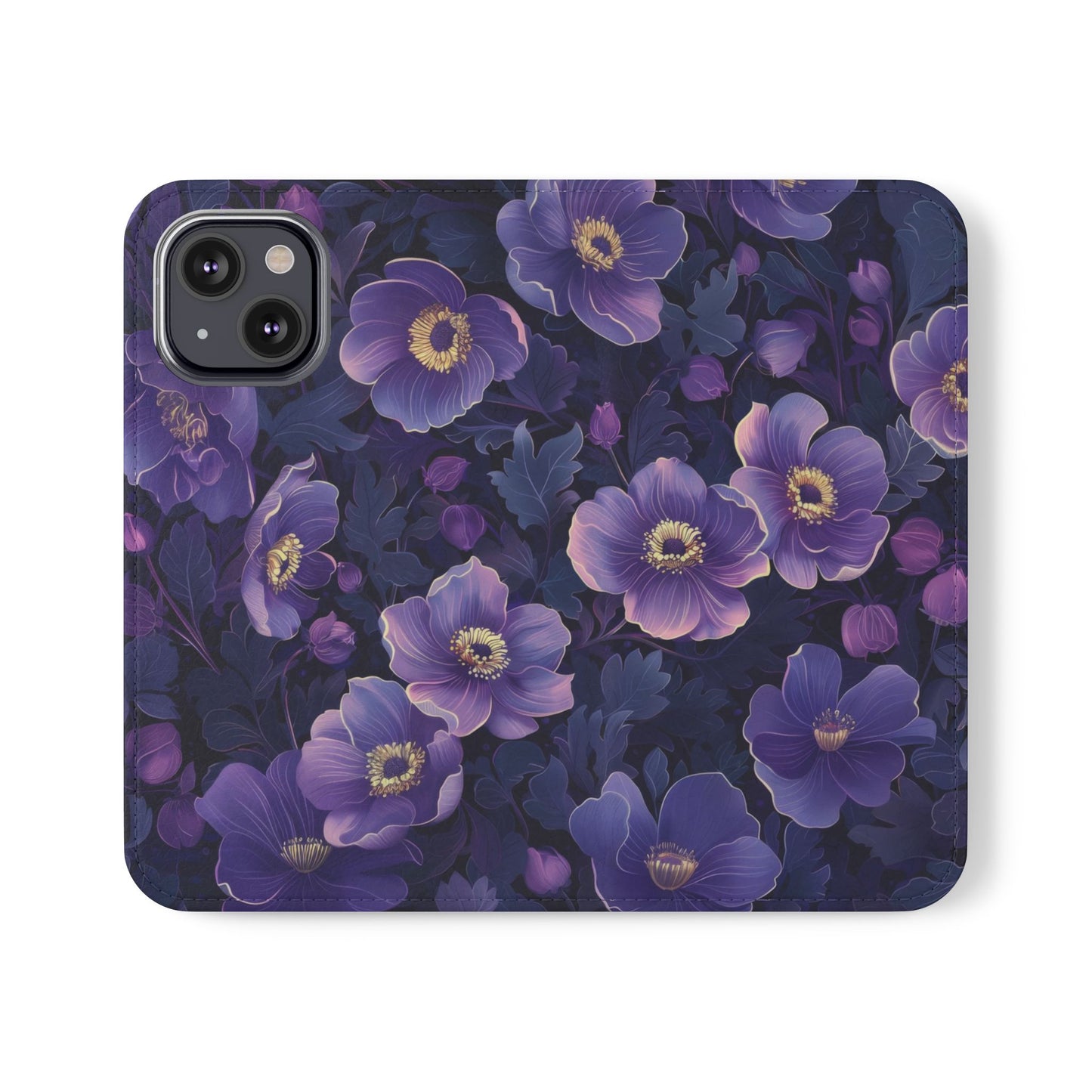 Floral Print Flip Case for Phone, Elegant Protective Cover, Stylish Wallet Case, Ideal Gift for Her, Trendy Cell Phone Accessory