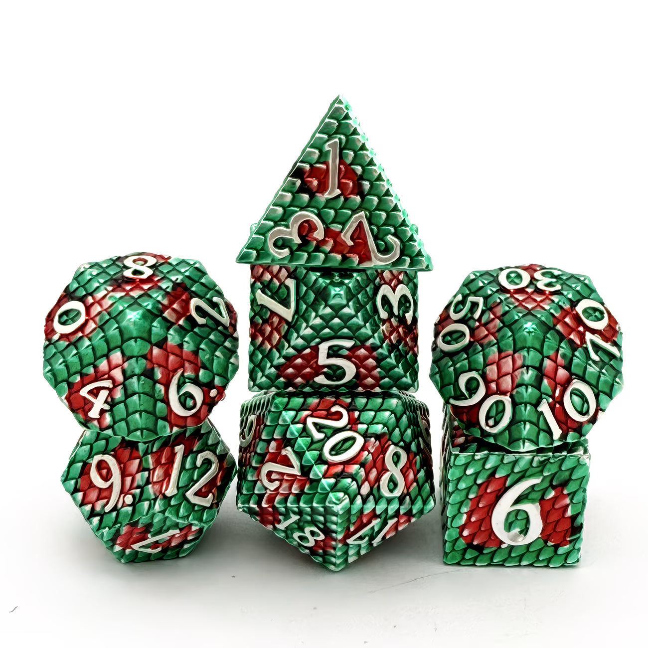 Dragon Scale Metal Dice Set | RPG & DND Polyhedral Dice