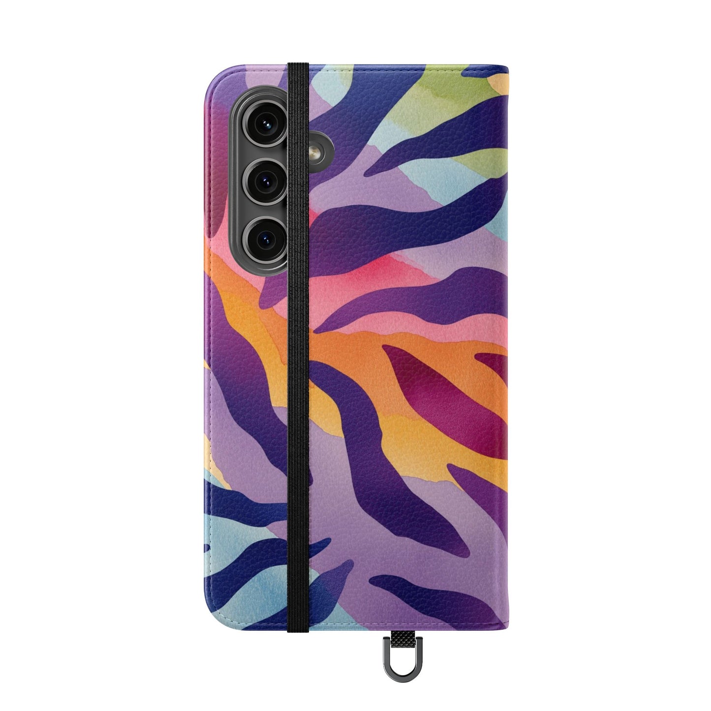 Colorful Zebra Print Phone Flip Case, Stylish Wallet Cover, Unique Mobile Accessory, Ideal Gift for Him/Her, Birthday/Anniversary Present