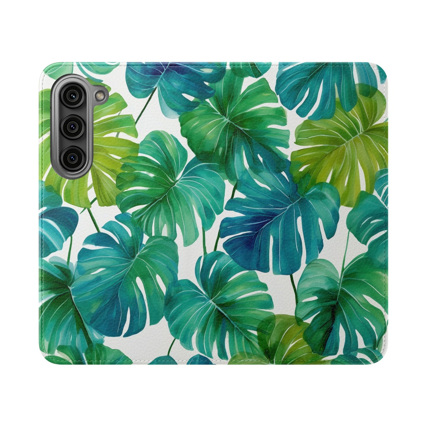 Tropical Leaf Phone Case, Flip Case for Smartphones, Modern Phone Cover, Gift for Nature Lovers, Travel Accessory, Tropical Vibes