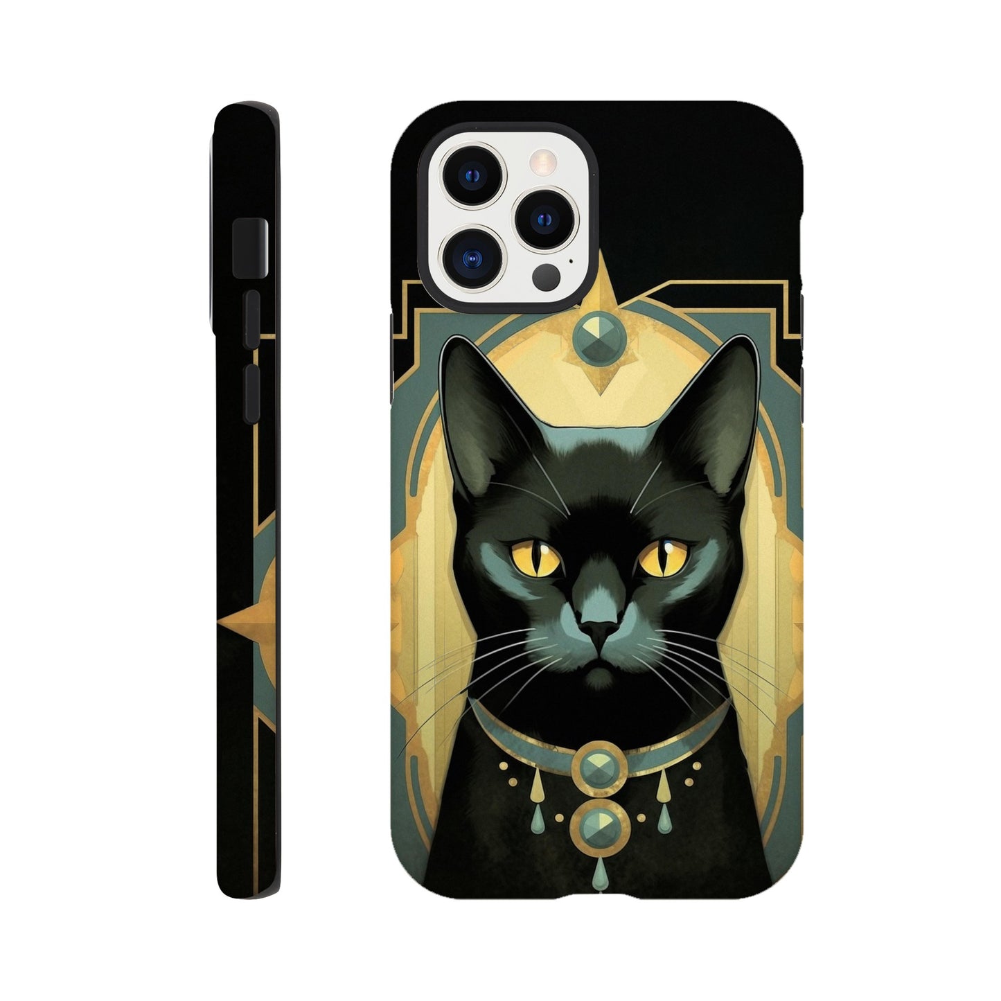 Art Deco Elegant black cat I - Phone Case sturdy