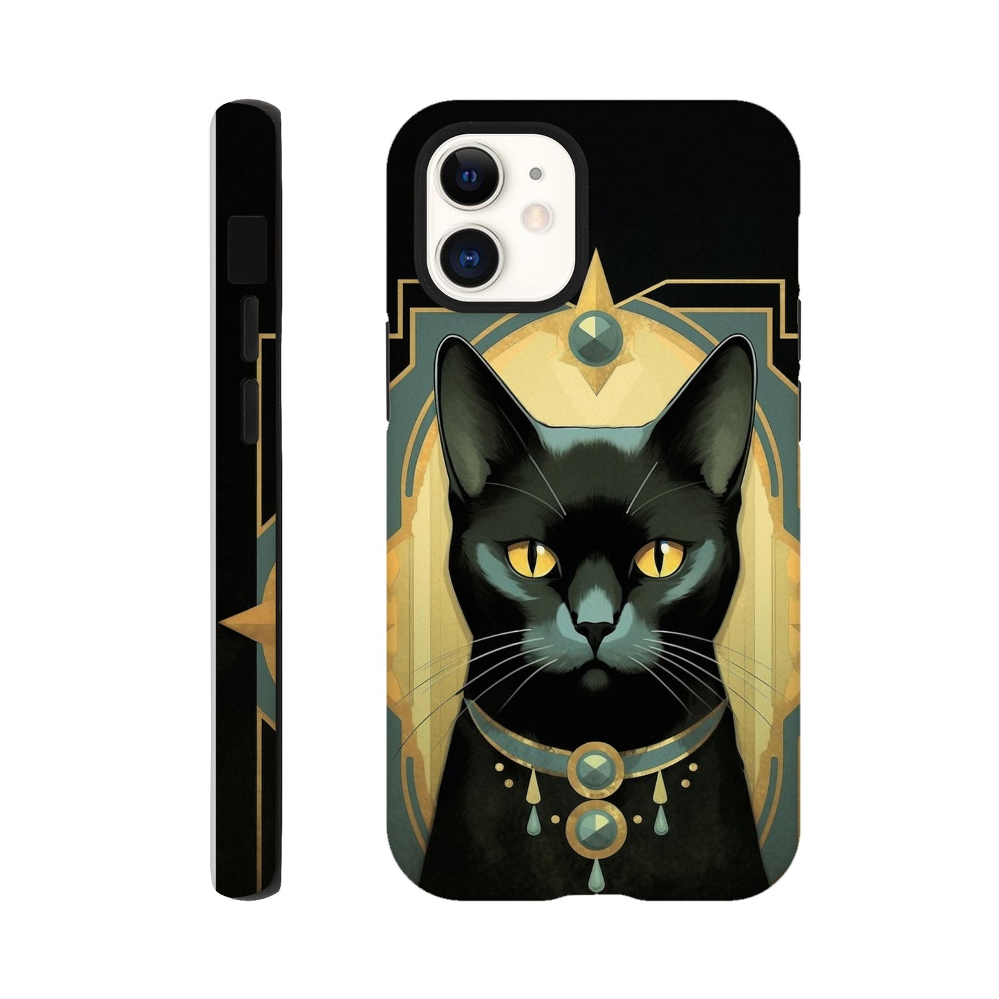Art Deco Elegant black cat I - Phone Case sturdy