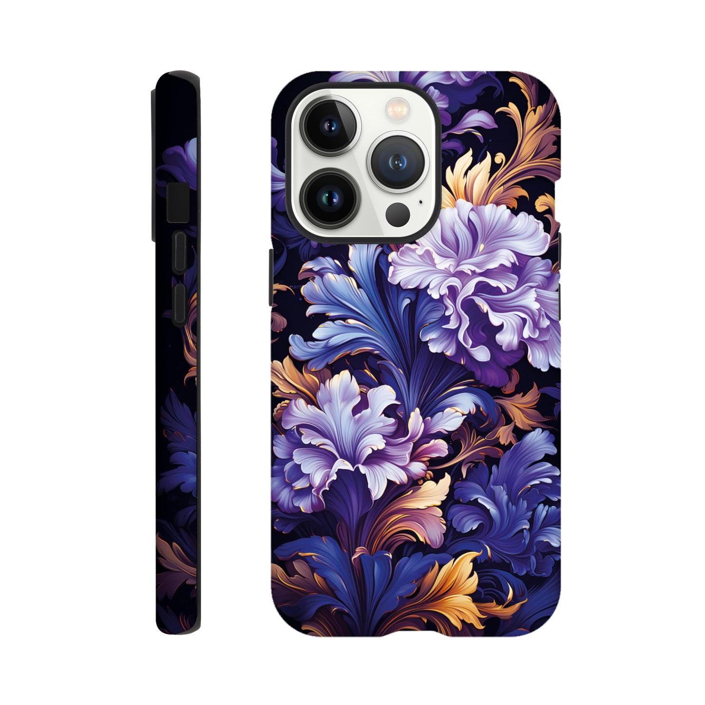 Purple flower art deco pattern- Phone Case sturdy