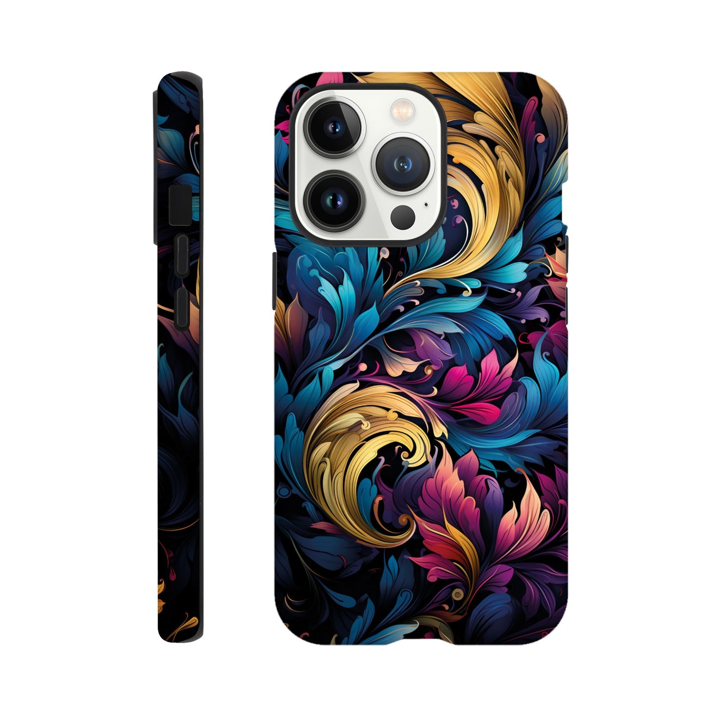colourful leaves pattern art deco pattern- Phone Case sturdy