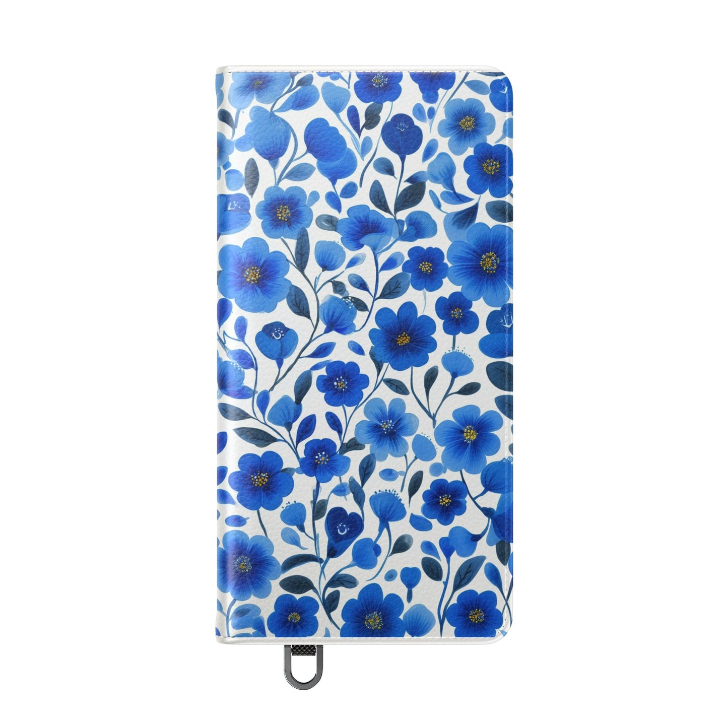 Blue Floral Pattern Flip Cases for Phones, Elegant Phone Wallet, Gift for Her, Stylish Phone Covers, Mother's Day Gift, Business Card Holder