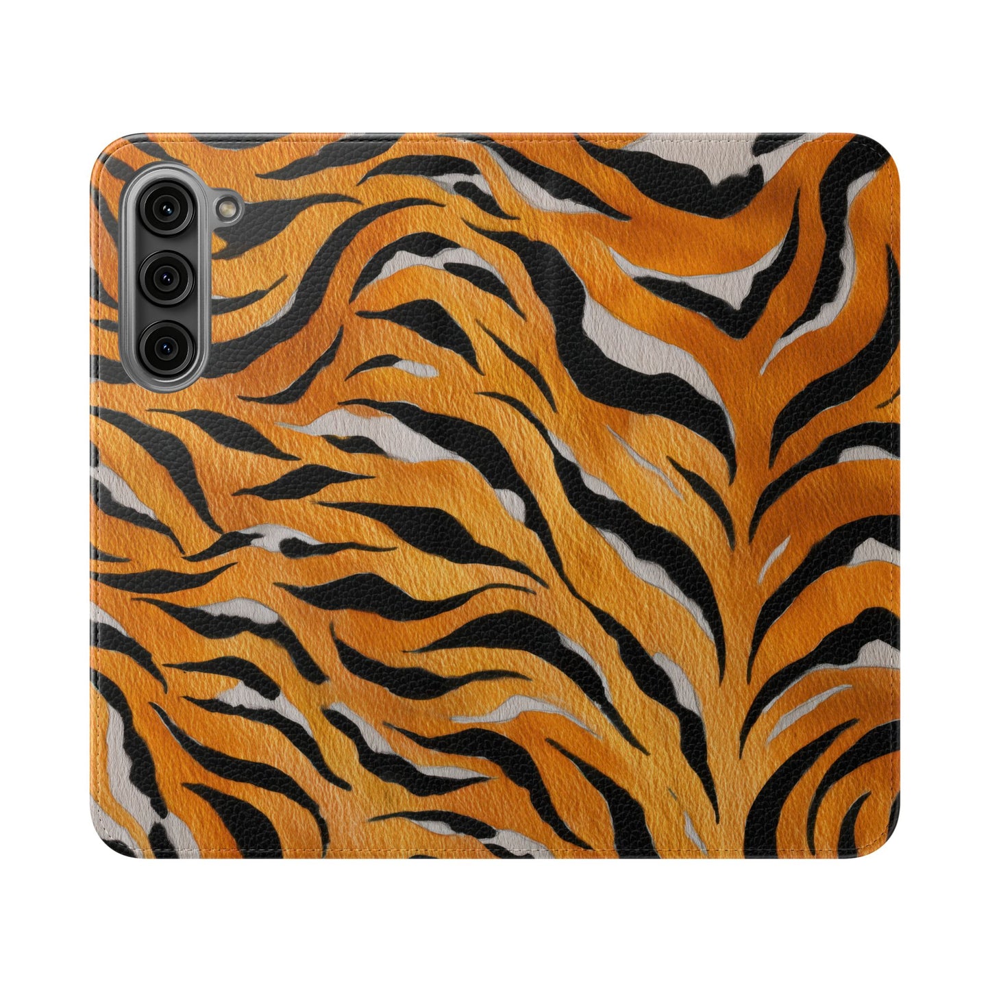 Tiger Print Flip Case, Personalized Phone Case, Stylish Wallet Case, Animal Print Cover, Gift for Wildlife Lovers