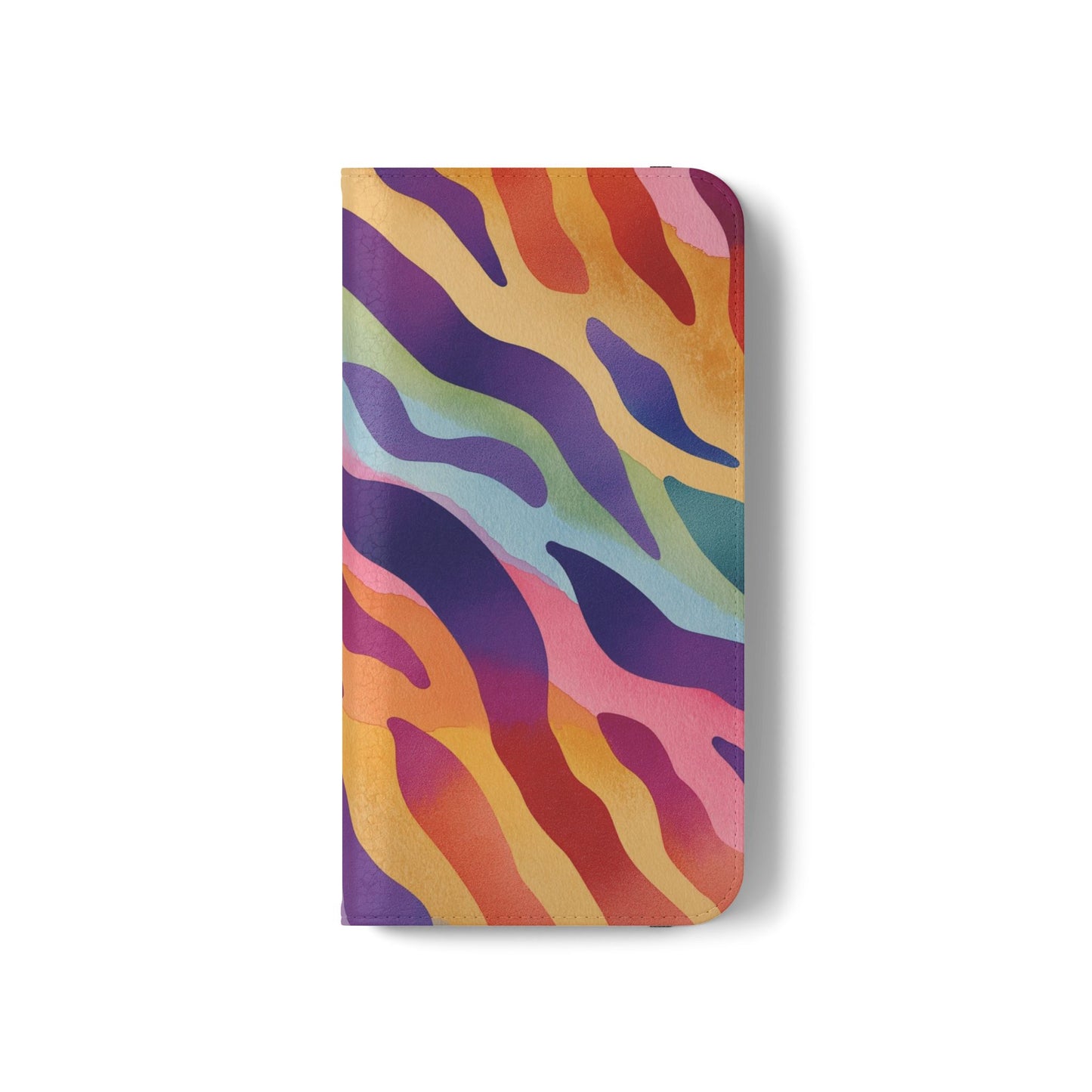 Colorful Zebra Print Phone Flip Case, Stylish Wallet Cover, Unique Mobile Accessory, Ideal Gift for Him/Her, Birthday/Anniversary Present