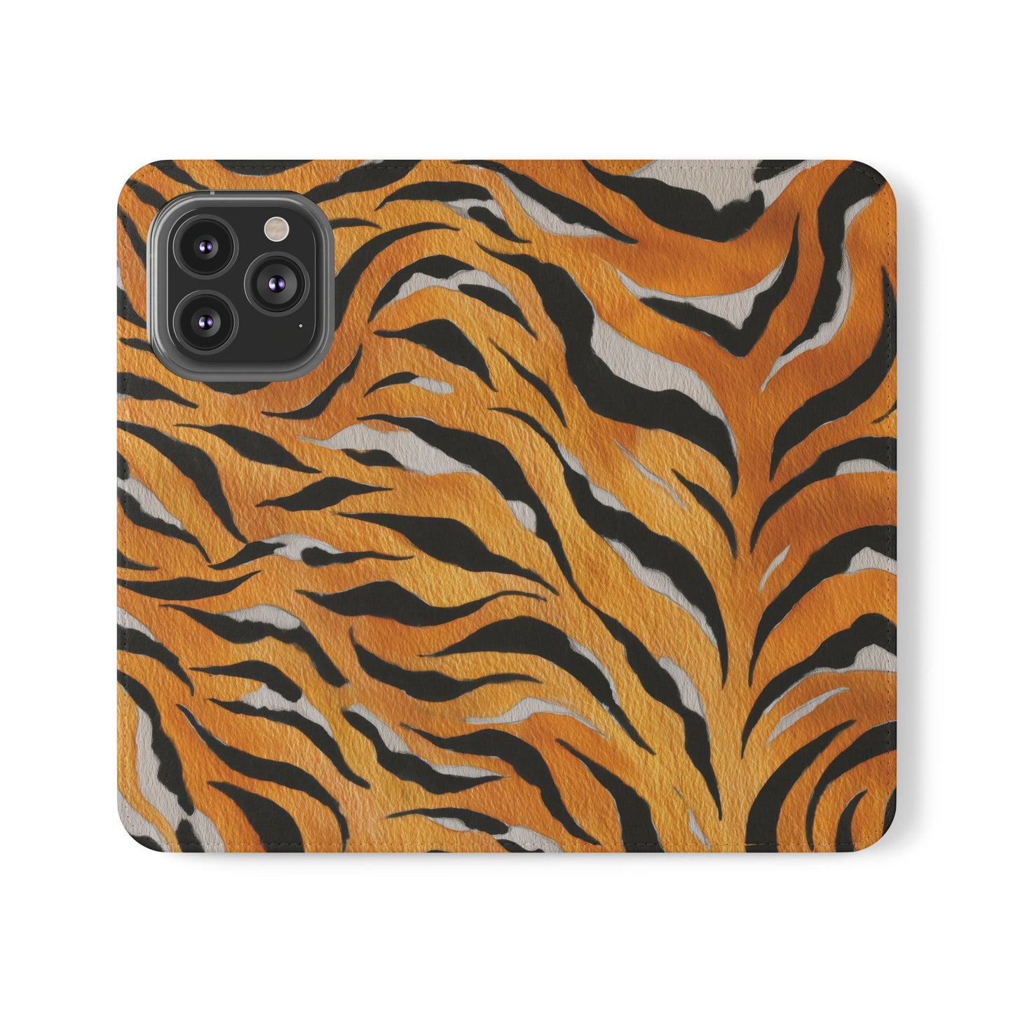 Tiger Print Flip Case, Personalized Phone Case, Stylish Wallet Case, Animal Print Cover, Gift for Wildlife Lovers