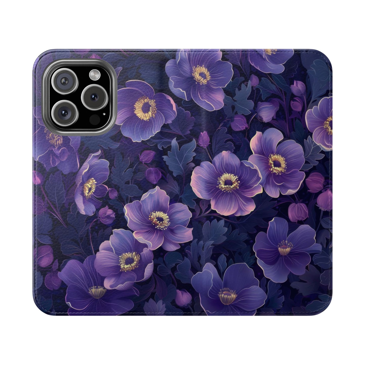 Floral Print Flip Case for Phone, Elegant Protective Cover, Stylish Wallet Case, Ideal Gift for Her, Trendy Cell Phone Accessory