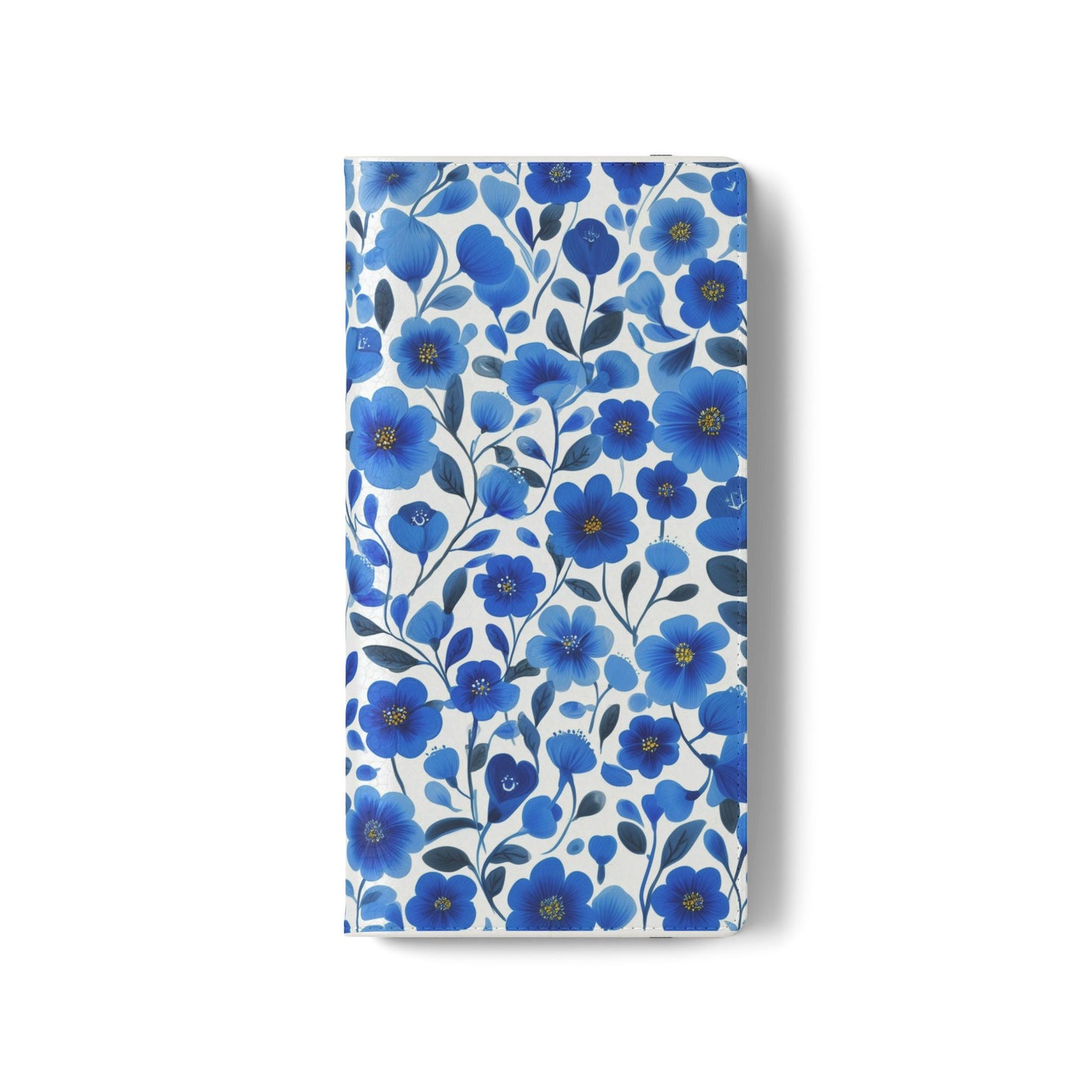 Blue Floral Pattern Flip Cases for Phones, Elegant Phone Wallet, Gift for Her, Stylish Phone Covers, Mother's Day Gift, Business Card Holder