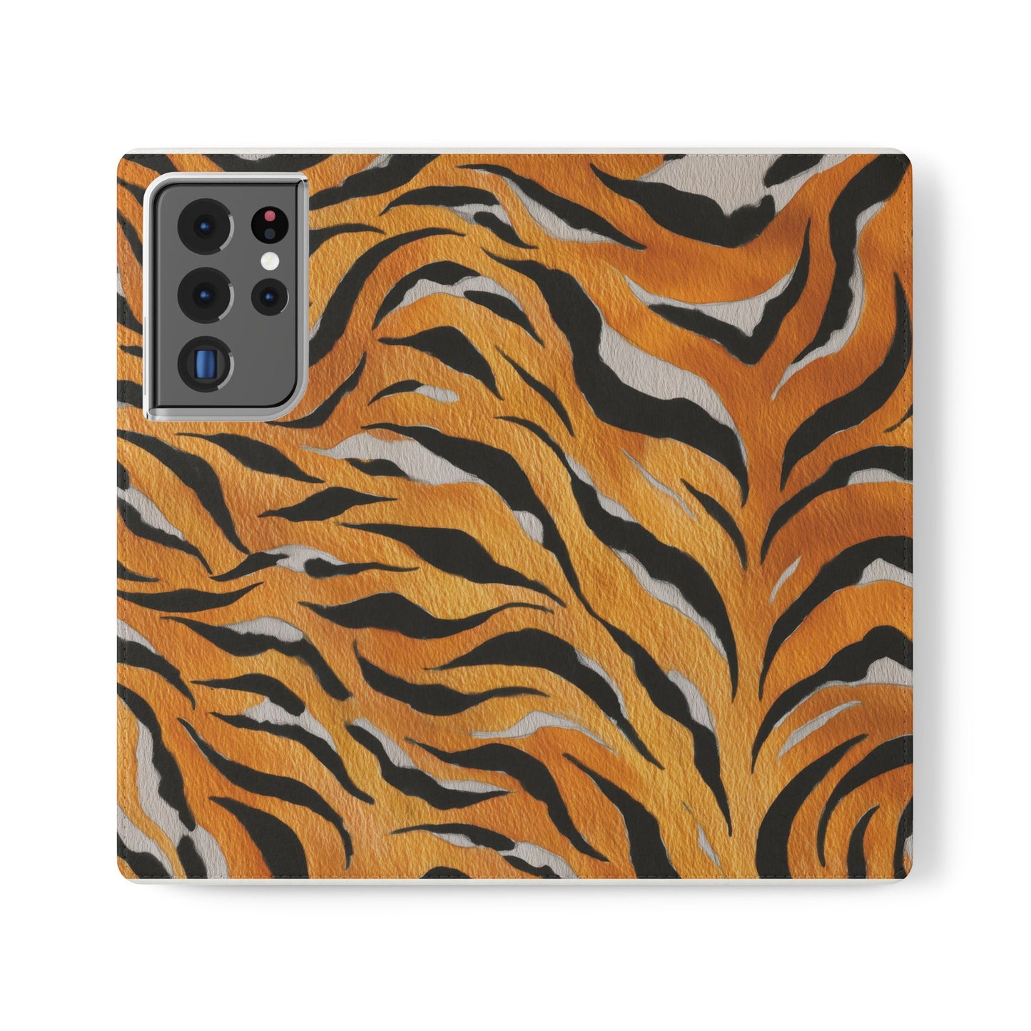 Tiger Print Flip Case, Personalized Phone Case, Stylish Wallet Case, Animal Print Cover, Gift for Wildlife Lovers