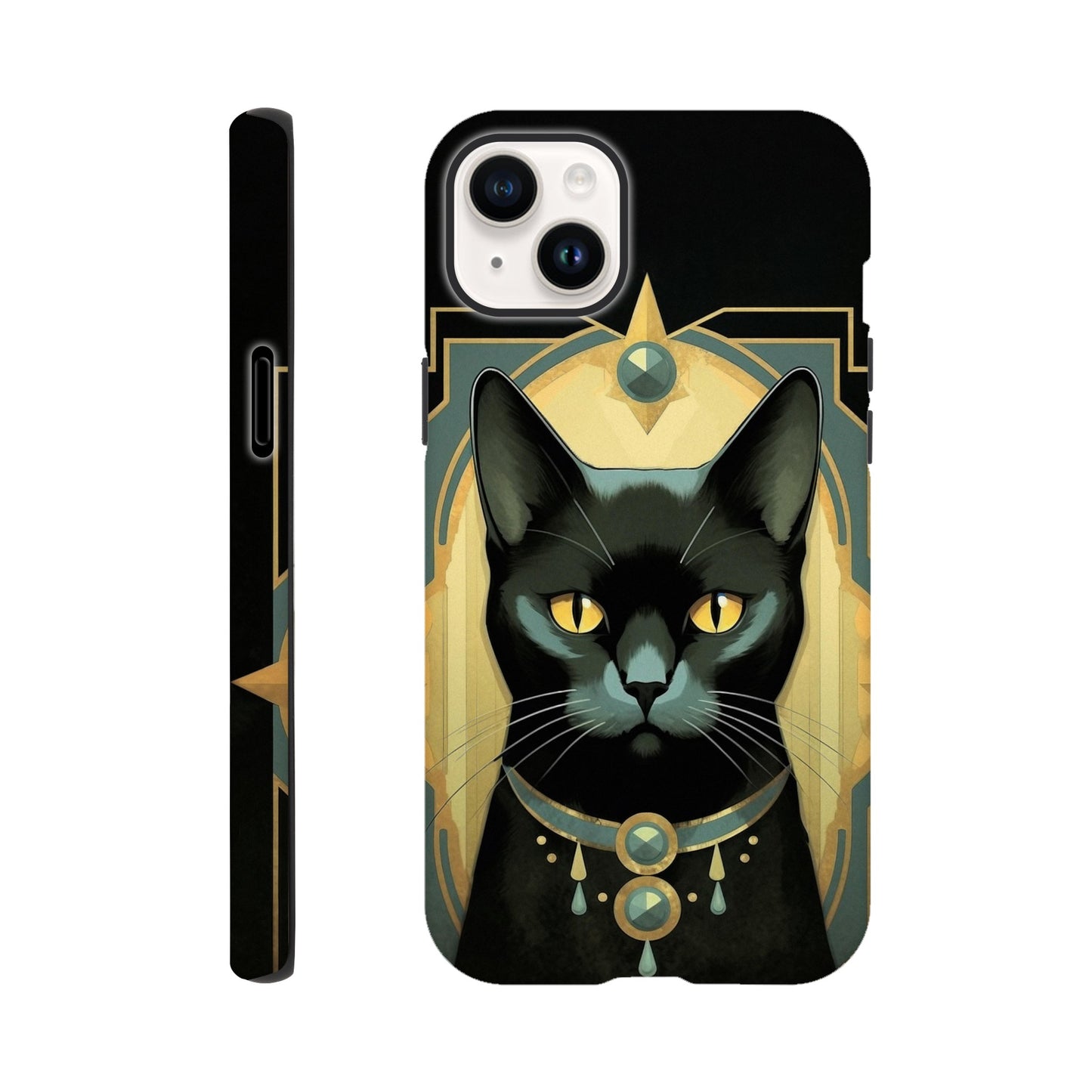 Art Deco Elegant black cat I - Phone Case sturdy