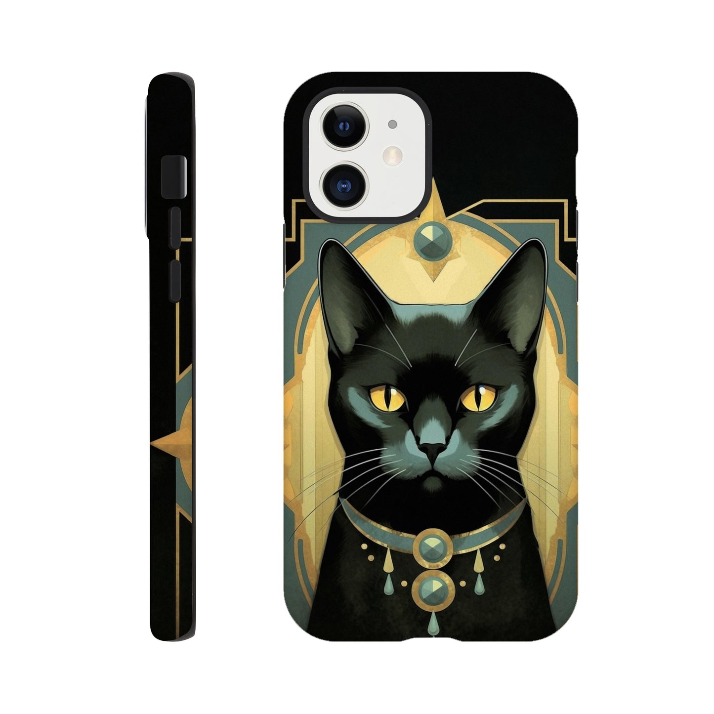 Art Deco Elegant black cat I - Phone Case sturdy