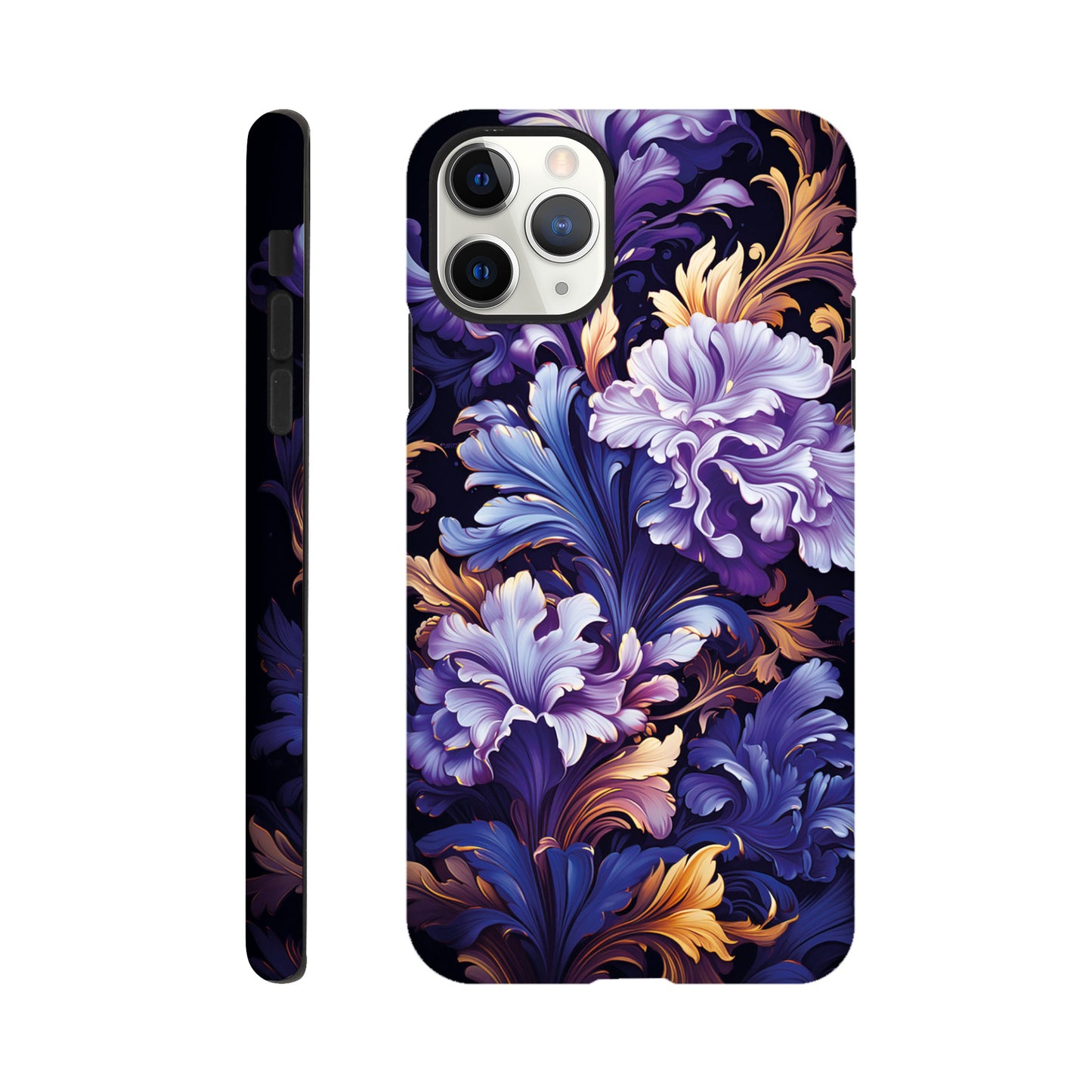 Purple flower art deco pattern- Phone Case sturdy