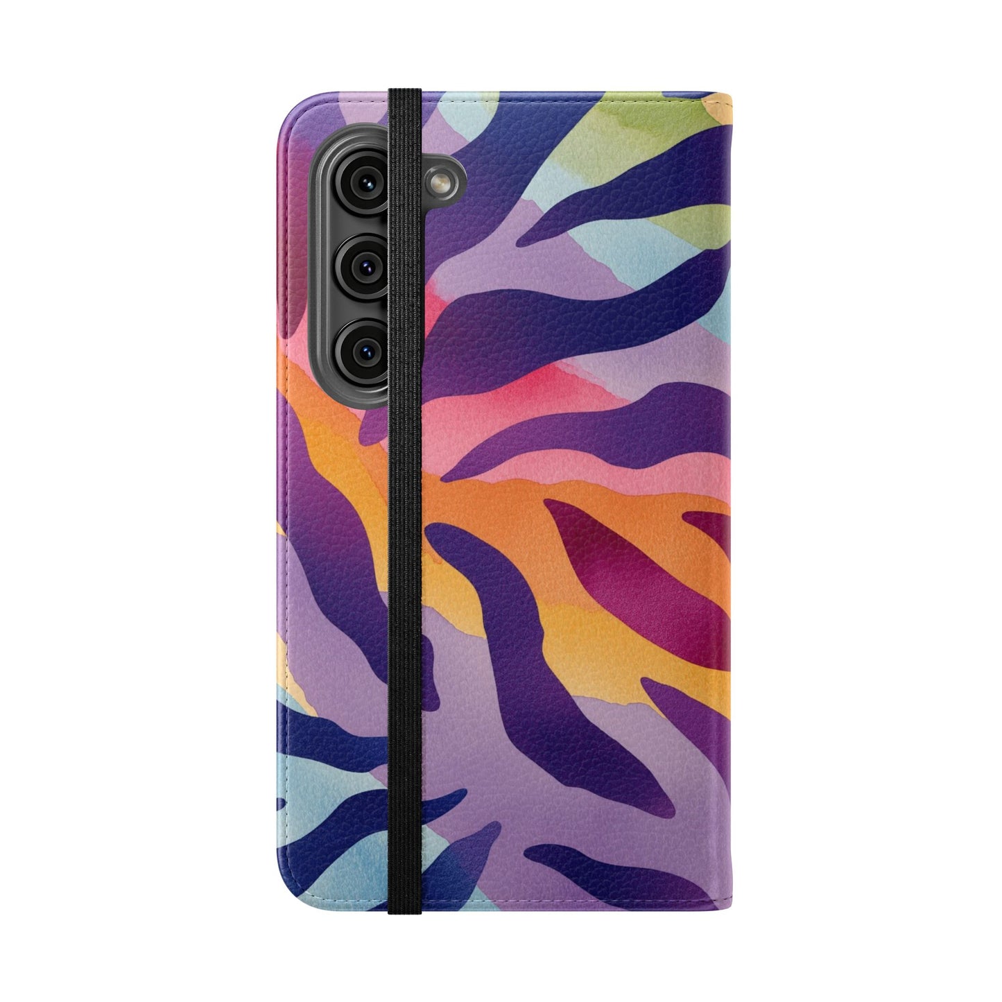 Colorful Zebra Print Phone Flip Case, Stylish Wallet Cover, Unique Mobile Accessory, Ideal Gift for Him/Her, Birthday/Anniversary Present