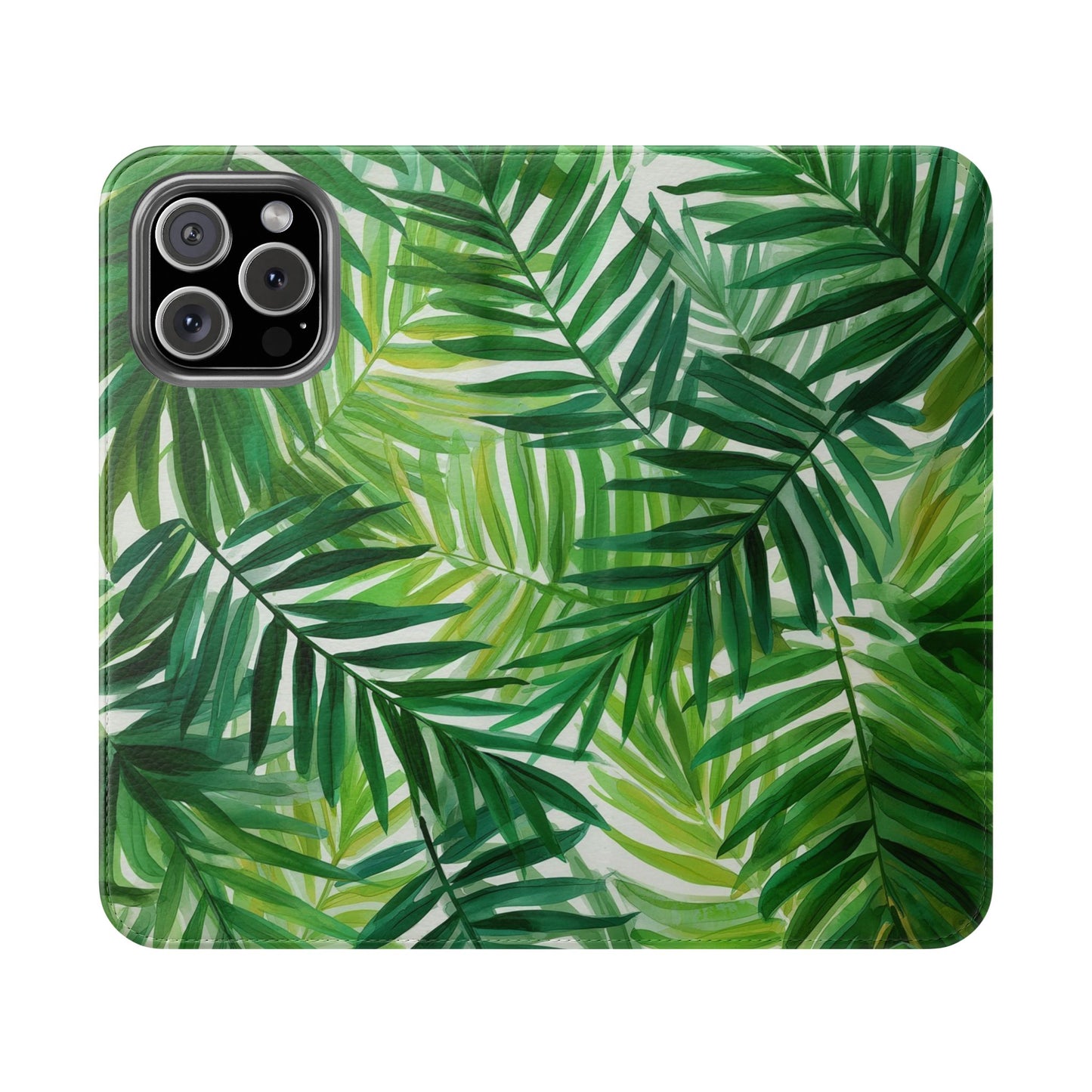 Tropical Leaf Flip Case for Phones, Eco-Friendly Phone Cover, Stylish Wallet Case, Perfect Gift for Nature Lovers, Spring/Summer Accessory