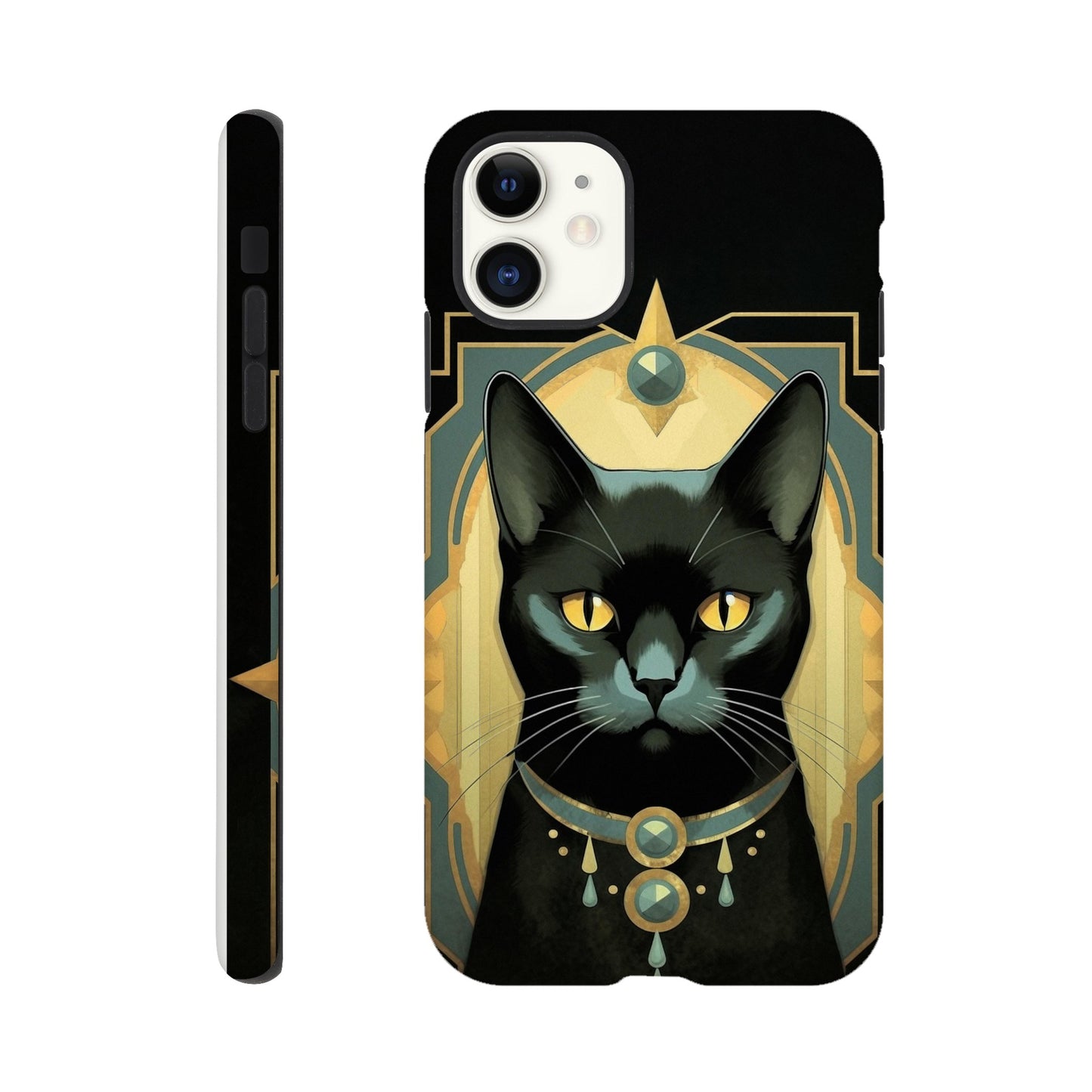Art Deco Elegant black cat I - Phone Case sturdy