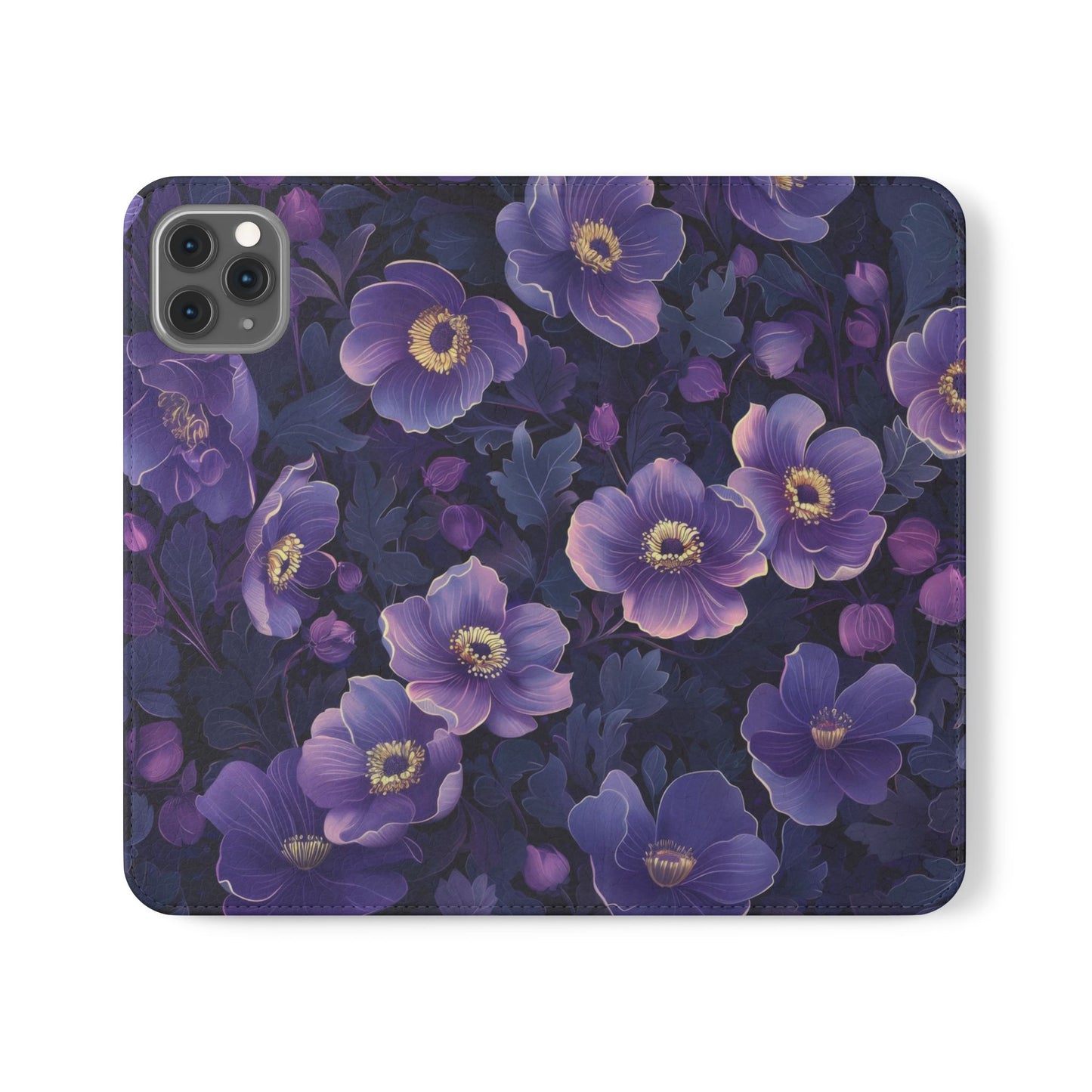 Floral Print Flip Case for Phone, Elegant Protective Cover, Stylish Wallet Case, Ideal Gift for Her, Trendy Cell Phone Accessory