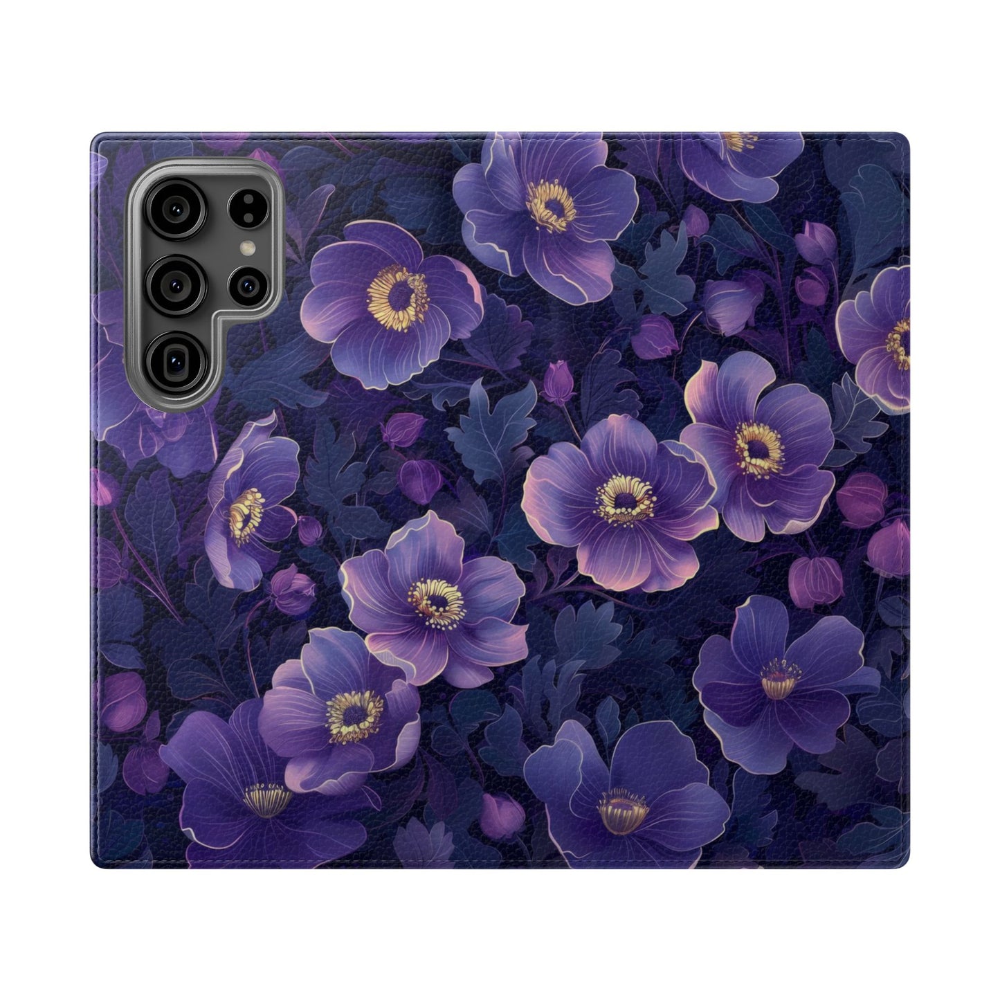 Floral Print Flip Case for Phone, Elegant Protective Cover, Stylish Wallet Case, Ideal Gift for Her, Trendy Cell Phone Accessory