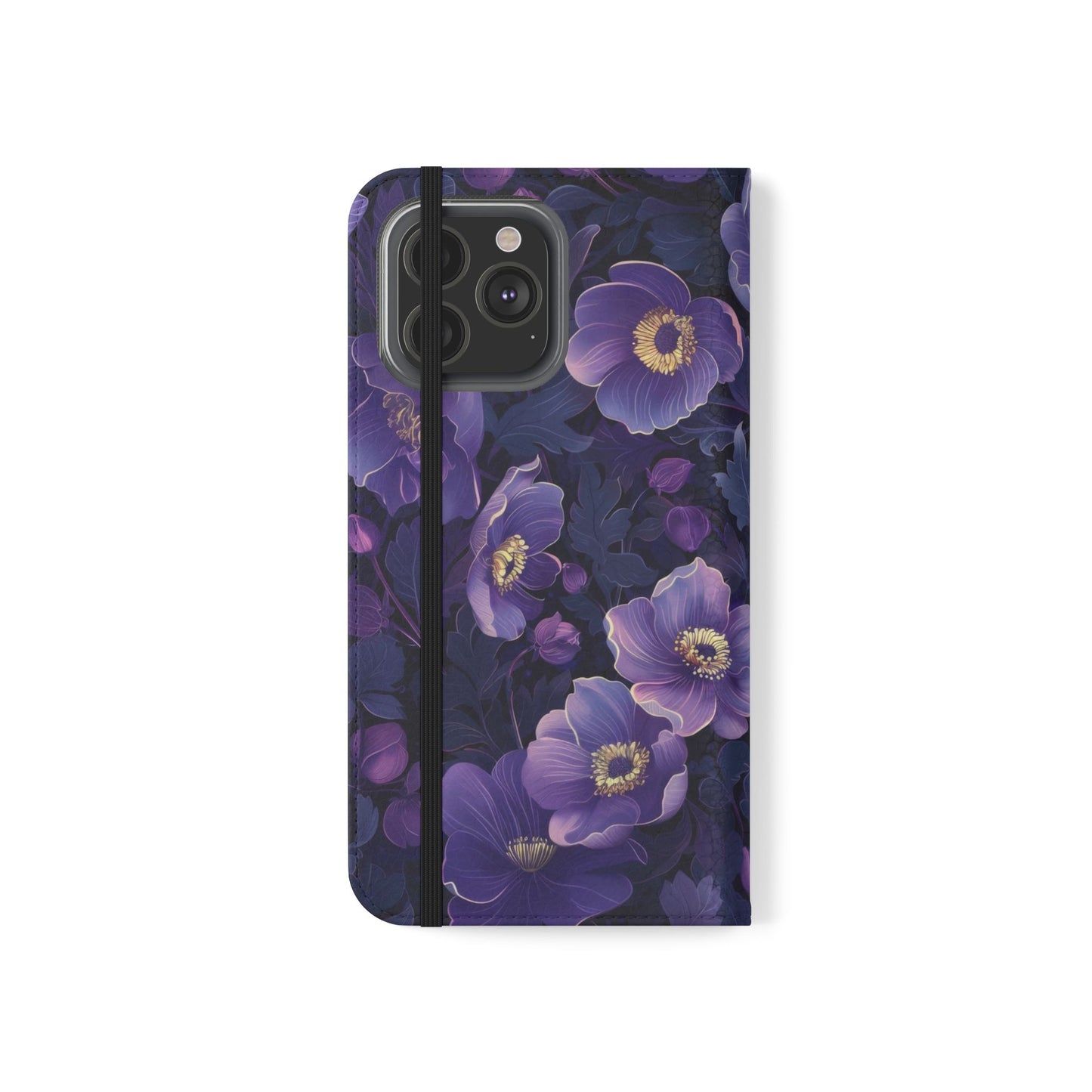 Floral Print Flip Case for Phone, Elegant Protective Cover, Stylish Wallet Case, Ideal Gift for Her, Trendy Cell Phone Accessory