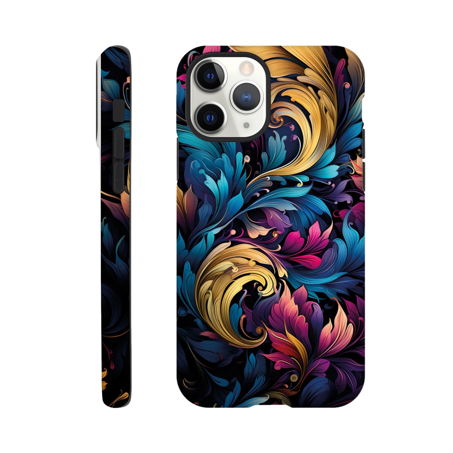 colourful leaves pattern art deco pattern- Phone Case sturdy