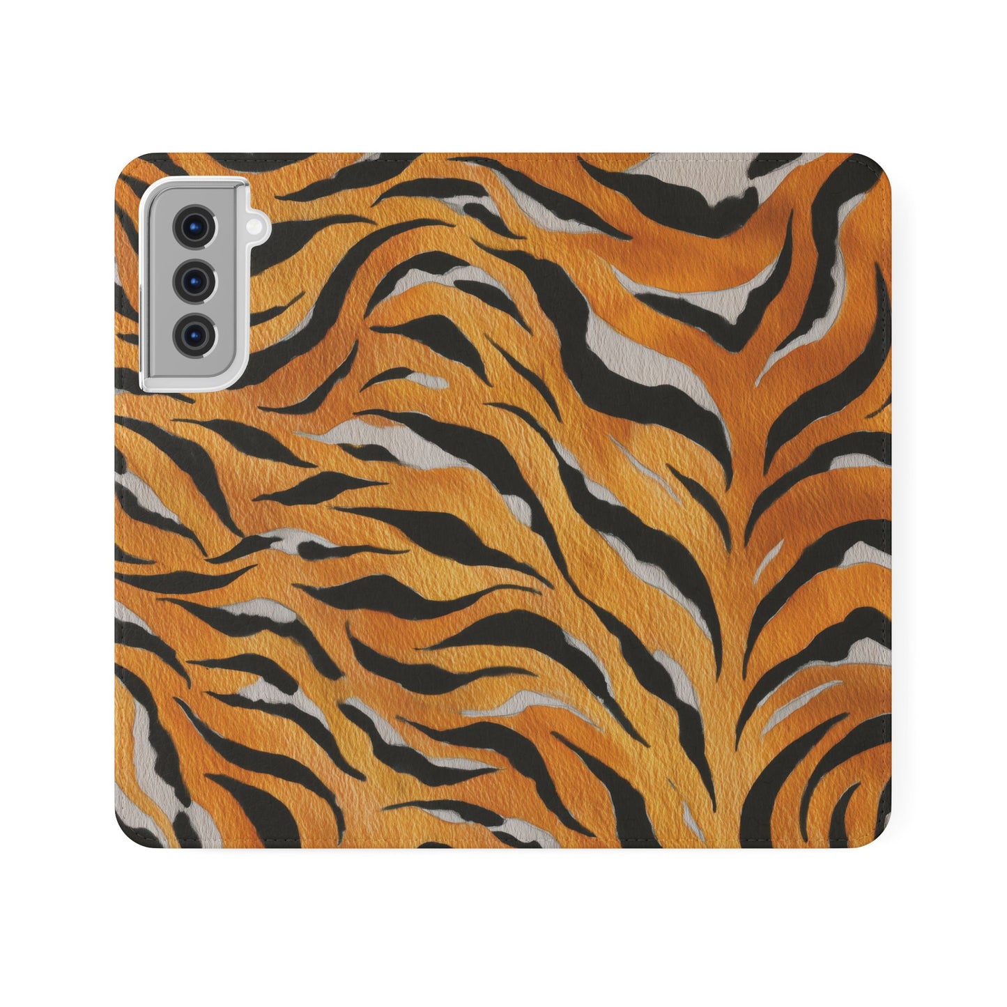 Tiger Print Flip Case, Personalized Phone Case, Stylish Wallet Case, Animal Print Cover, Gift for Wildlife Lovers