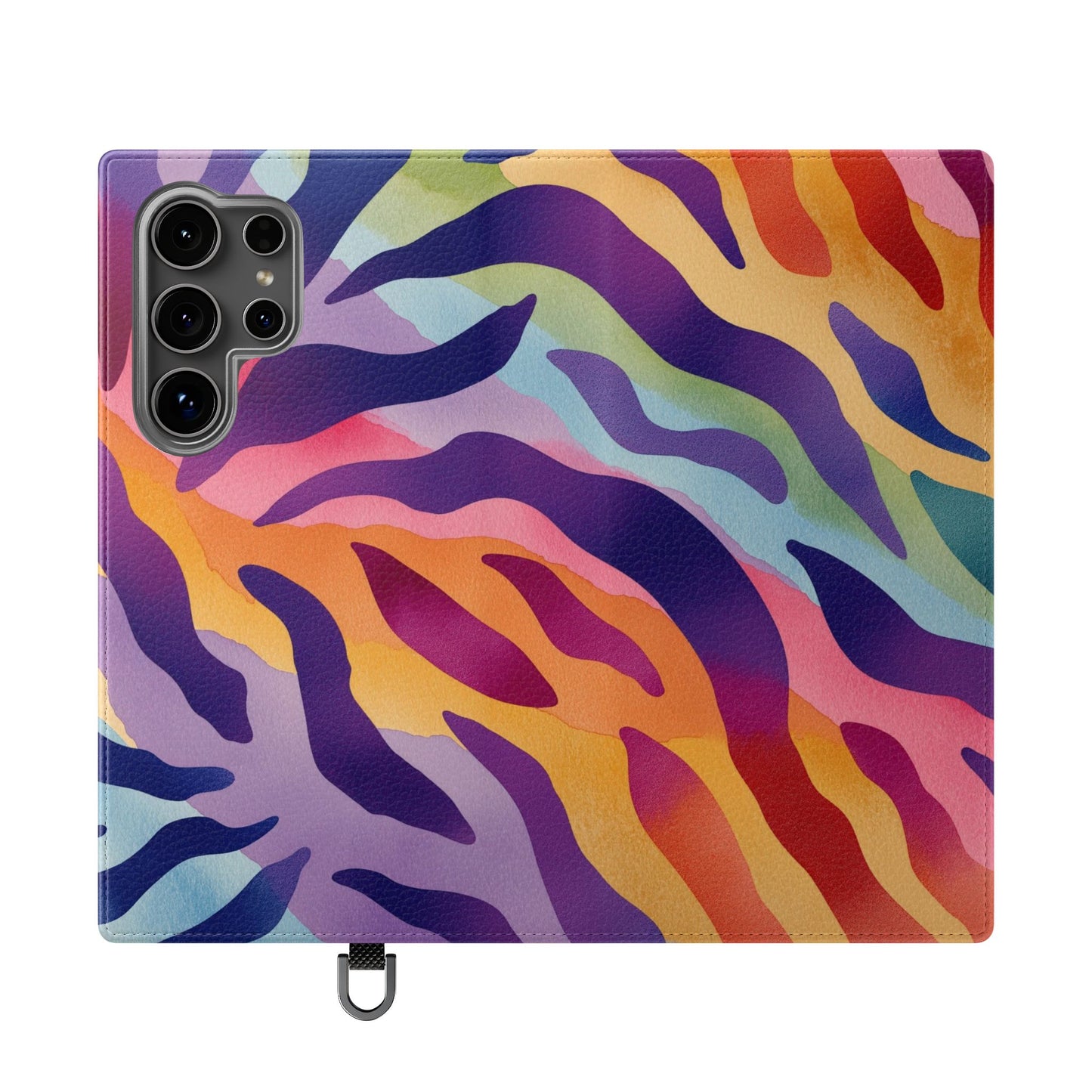 Colorful Zebra Print Phone Flip Case, Stylish Wallet Cover, Unique Mobile Accessory, Ideal Gift for Him/Her, Birthday/Anniversary Present