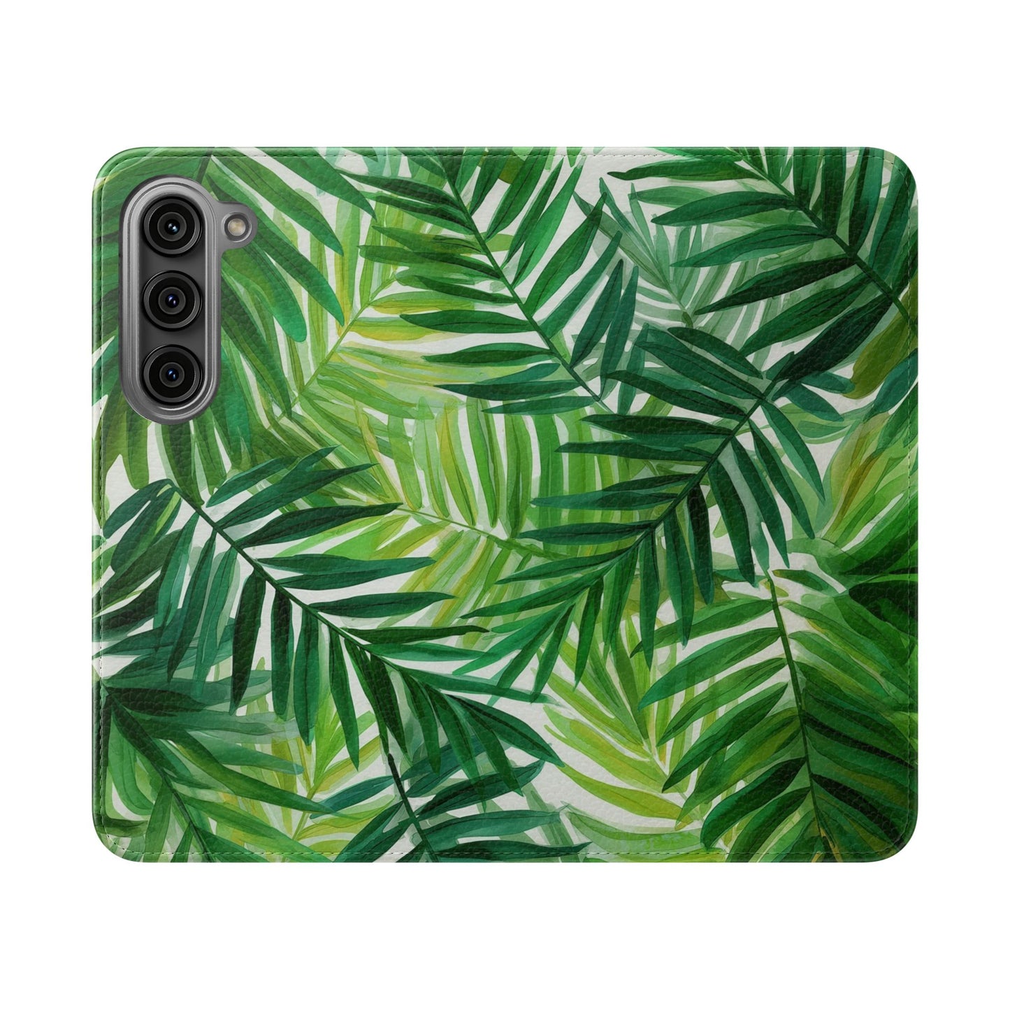 Tropical Leaf Flip Case for Phones, Eco-Friendly Phone Cover, Stylish Wallet Case, Perfect Gift for Nature Lovers, Spring/Summer Accessory