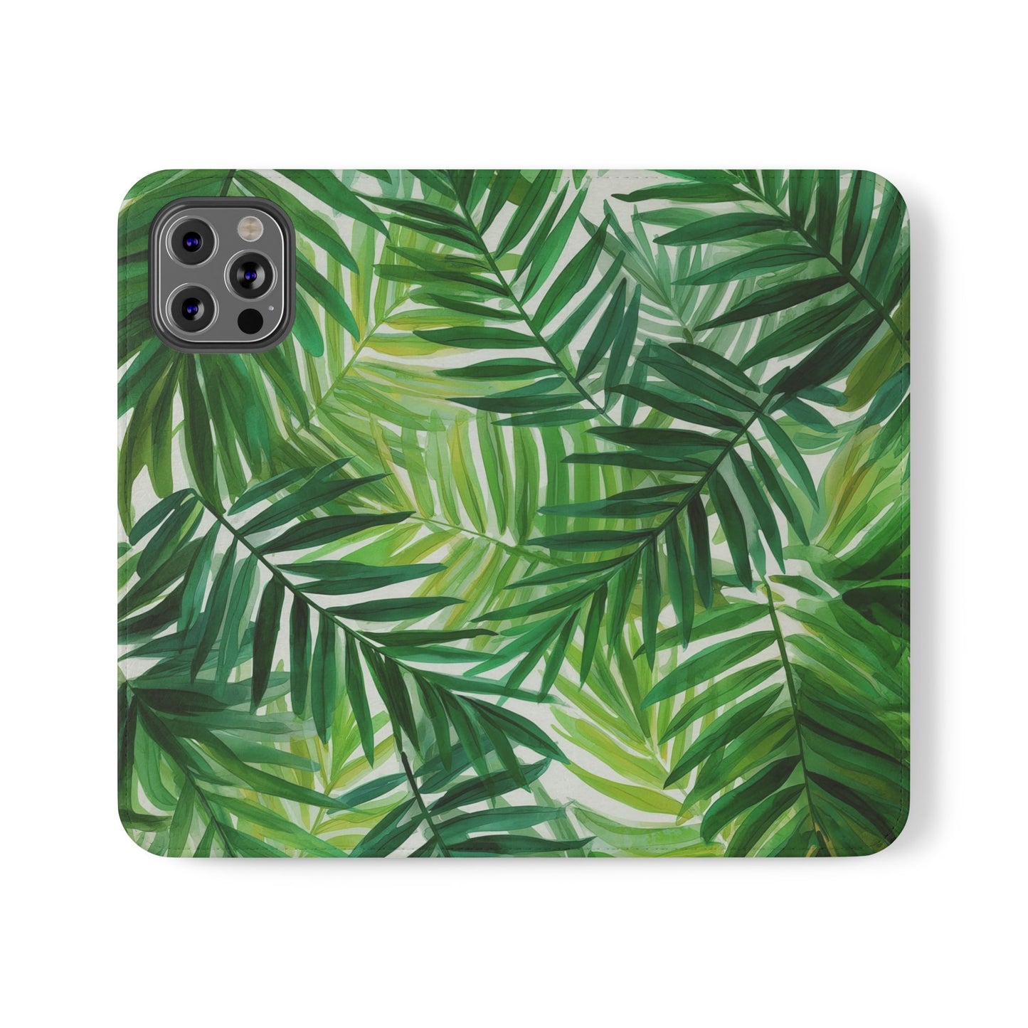 Tropical Leaf Flip Case for Phones, Eco-Friendly Phone Cover, Stylish Wallet Case, Perfect Gift for Nature Lovers, Spring/Summer Accessory