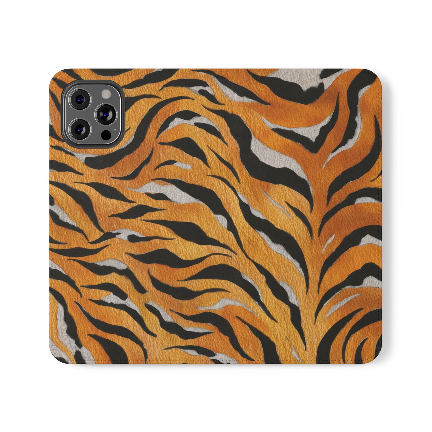 Tiger Print Flip Case, Personalized Phone Case, Stylish Wallet Case, Animal Print Cover, Gift for Wildlife Lovers