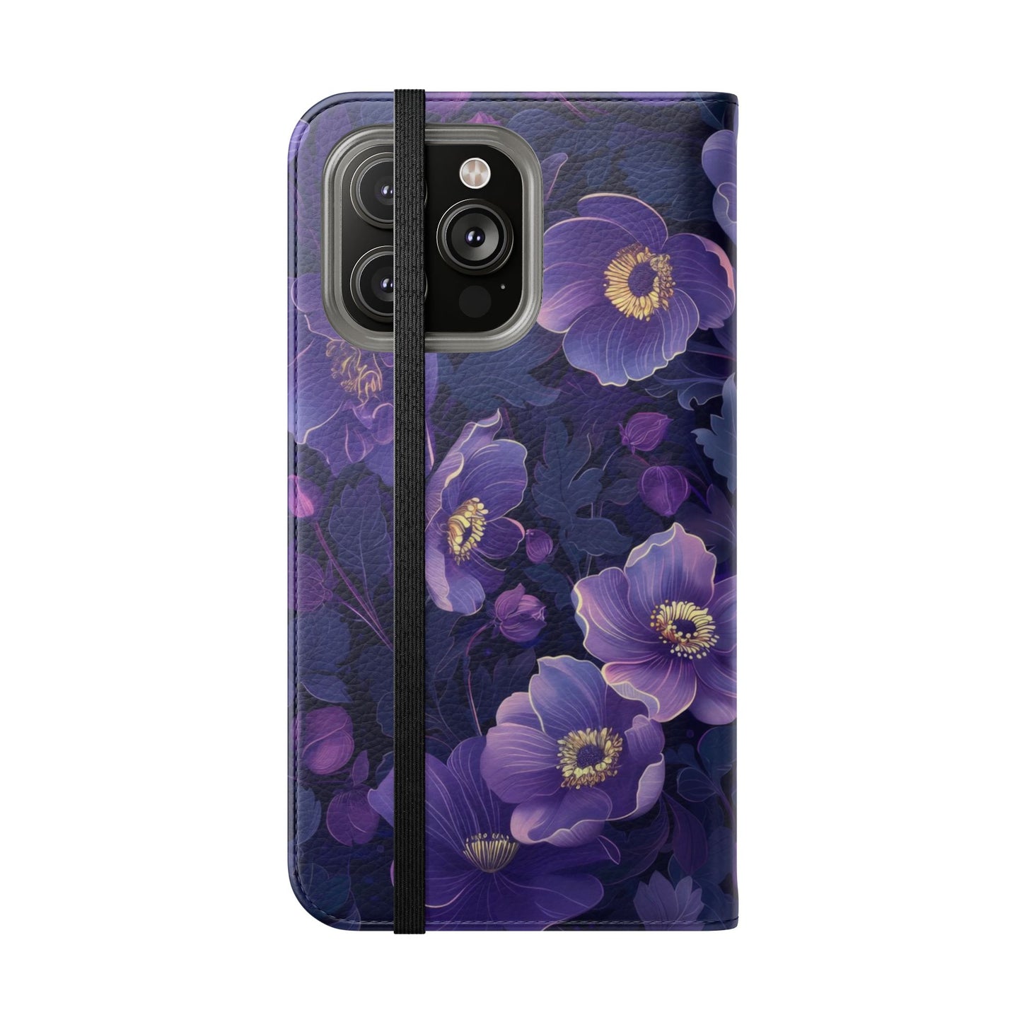 Floral Print Flip Case for Phone, Elegant Protective Cover, Stylish Wallet Case, Ideal Gift for Her, Trendy Cell Phone Accessory