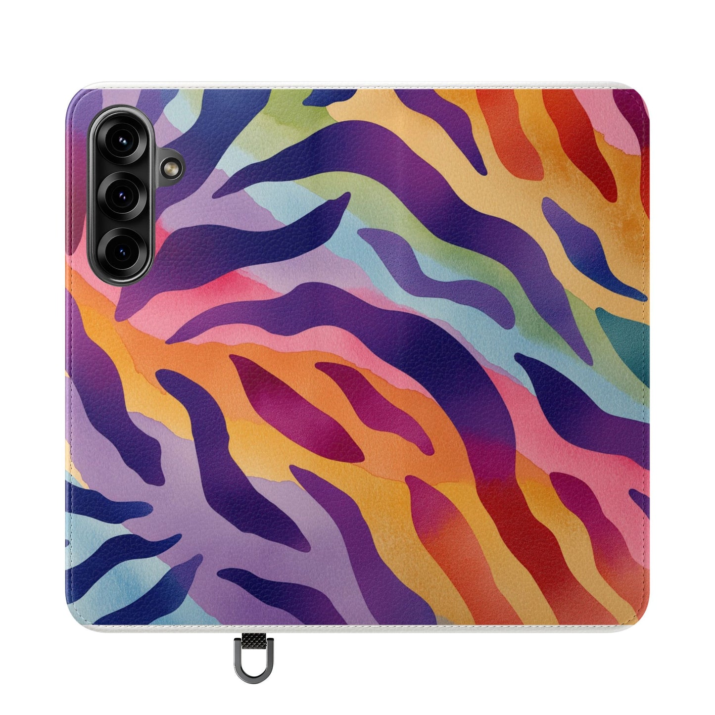 Colorful Zebra Print Phone Flip Case, Stylish Wallet Cover, Unique Mobile Accessory, Ideal Gift for Him/Her, Birthday/Anniversary Present