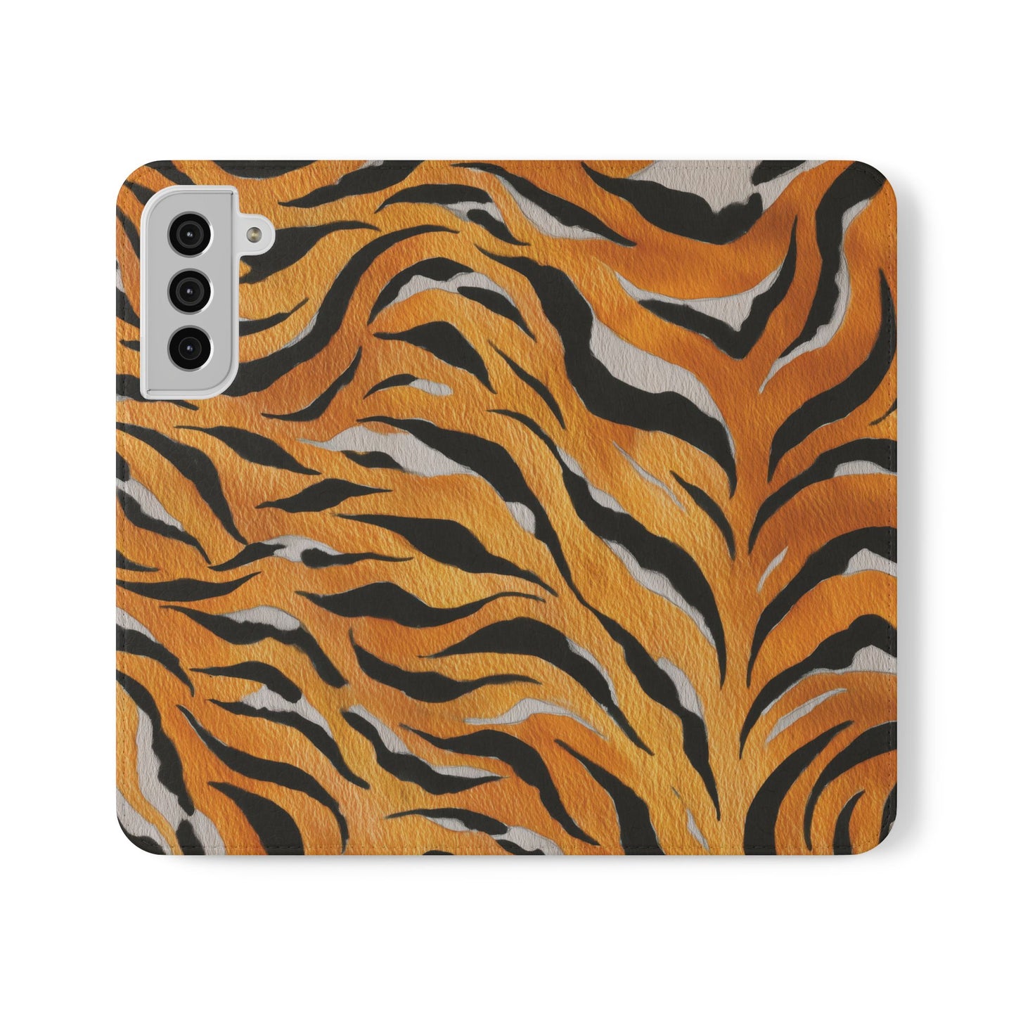 Tiger Print Flip Case, Personalized Phone Case, Stylish Wallet Case, Animal Print Cover, Gift for Wildlife Lovers